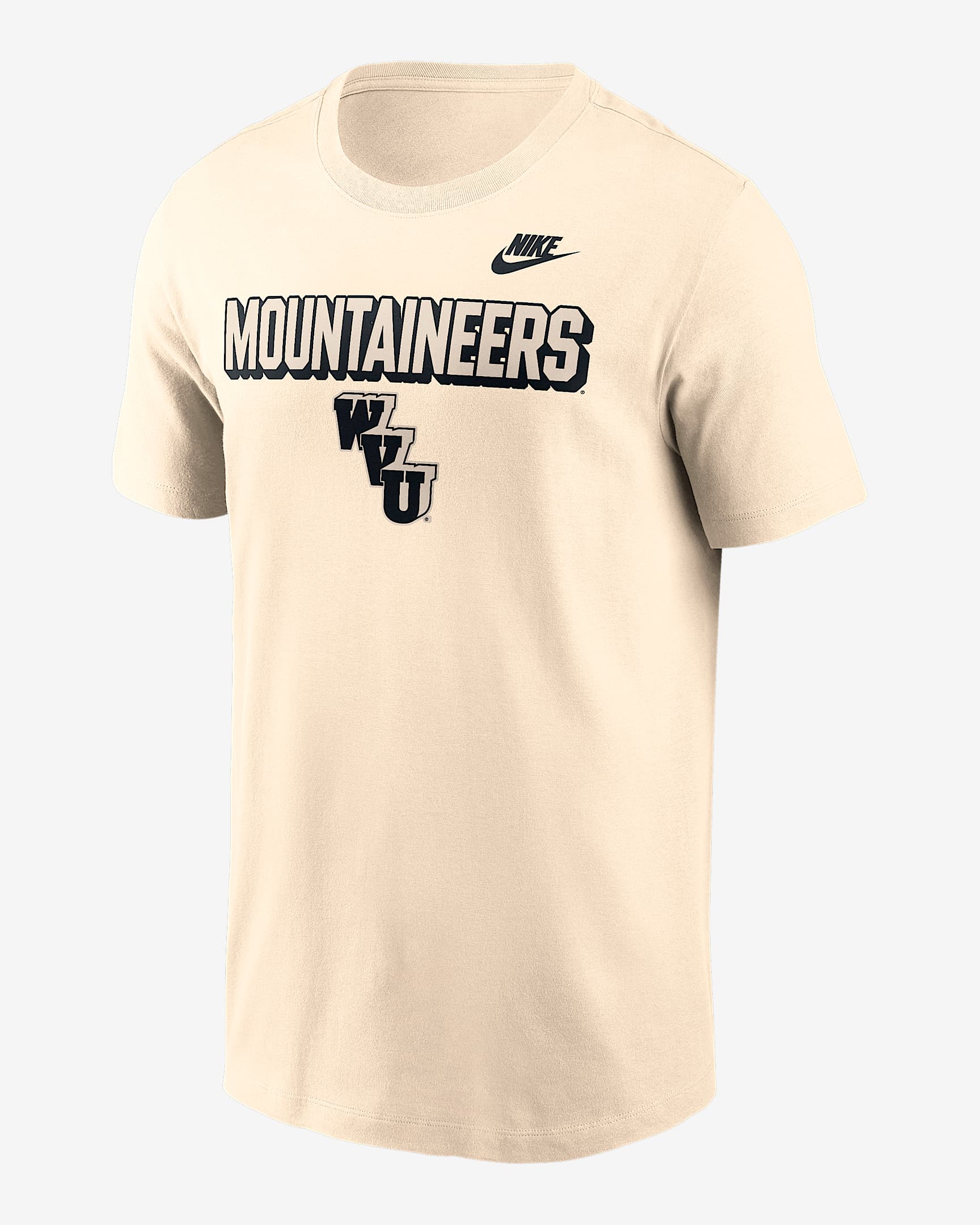 West Virginia Team Bold Men's Nike College T-Shirt - Natural