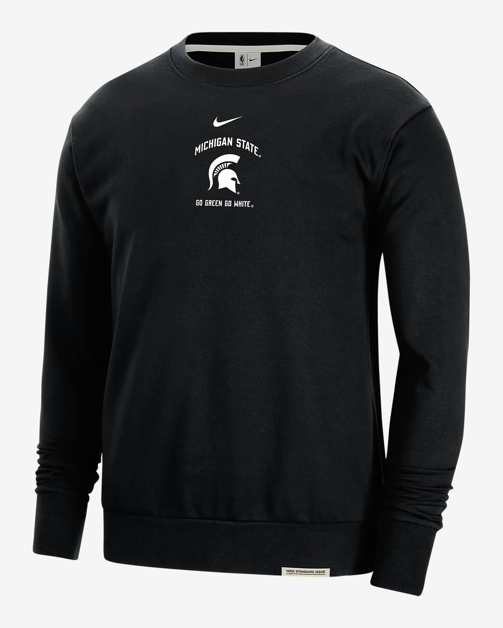 Michigan State Standard Issue Men's Nike College Fleece Crew-Neck ...