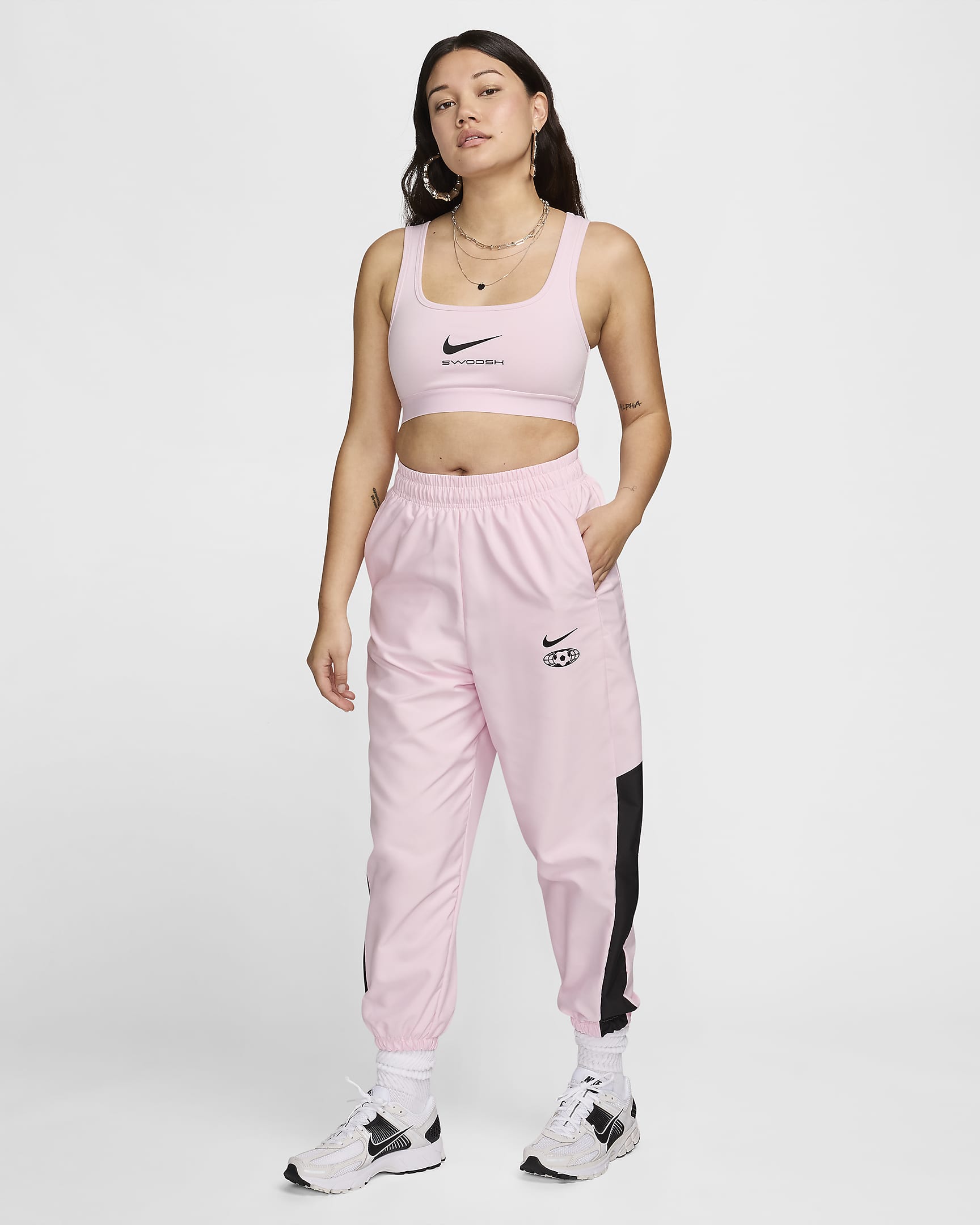 Nike Sportswear Web-Jogger für Damen - Pink Foam/Schwarz