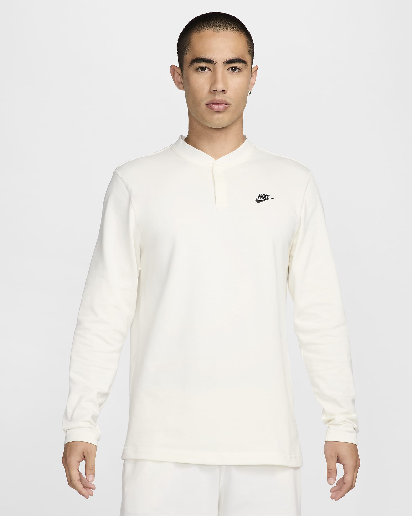Nike Club Men's Long-Sleeve Henley - Sail/Sail/Black