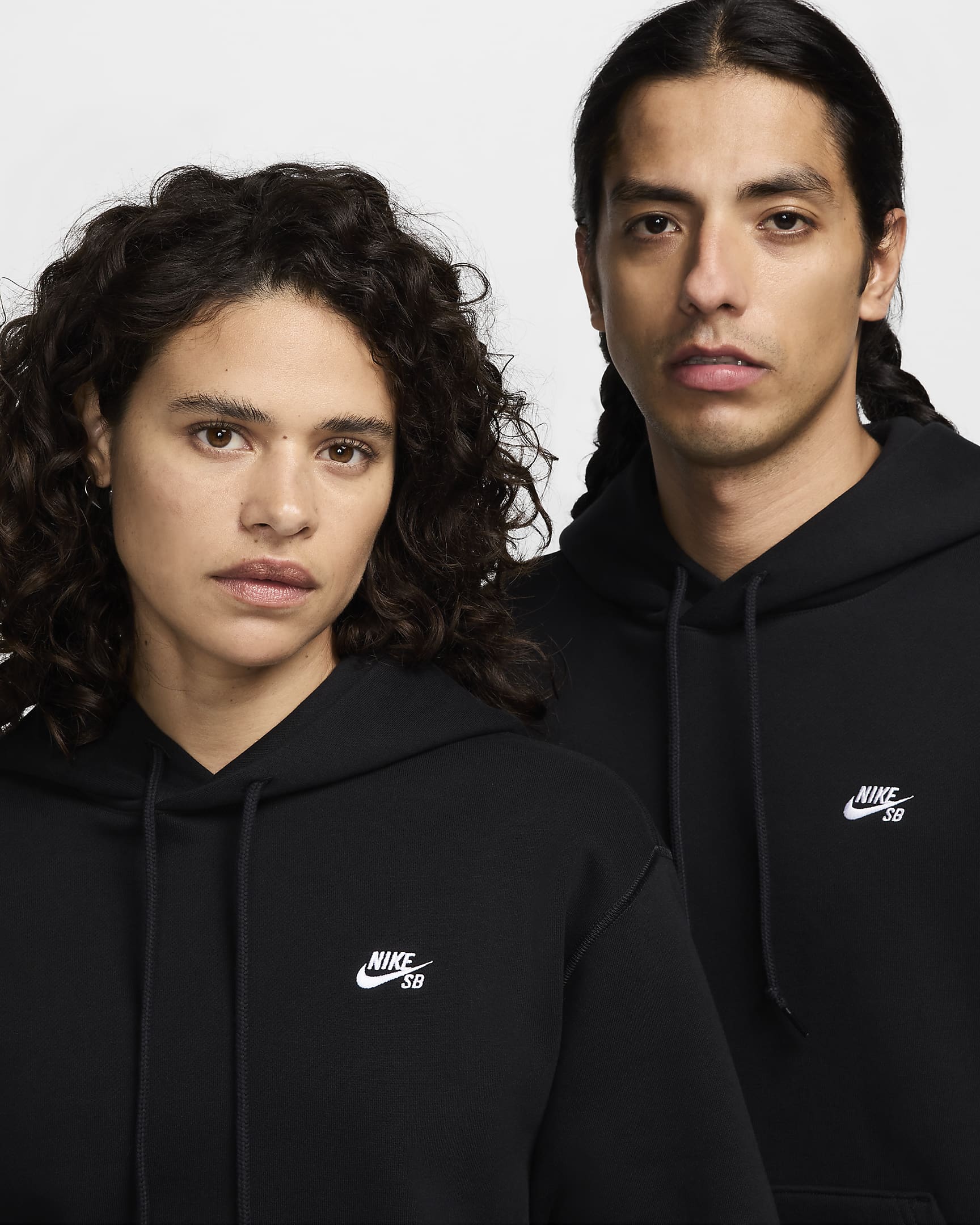 Nike SB Fleece Pullover Skate Hoodie - Black/White