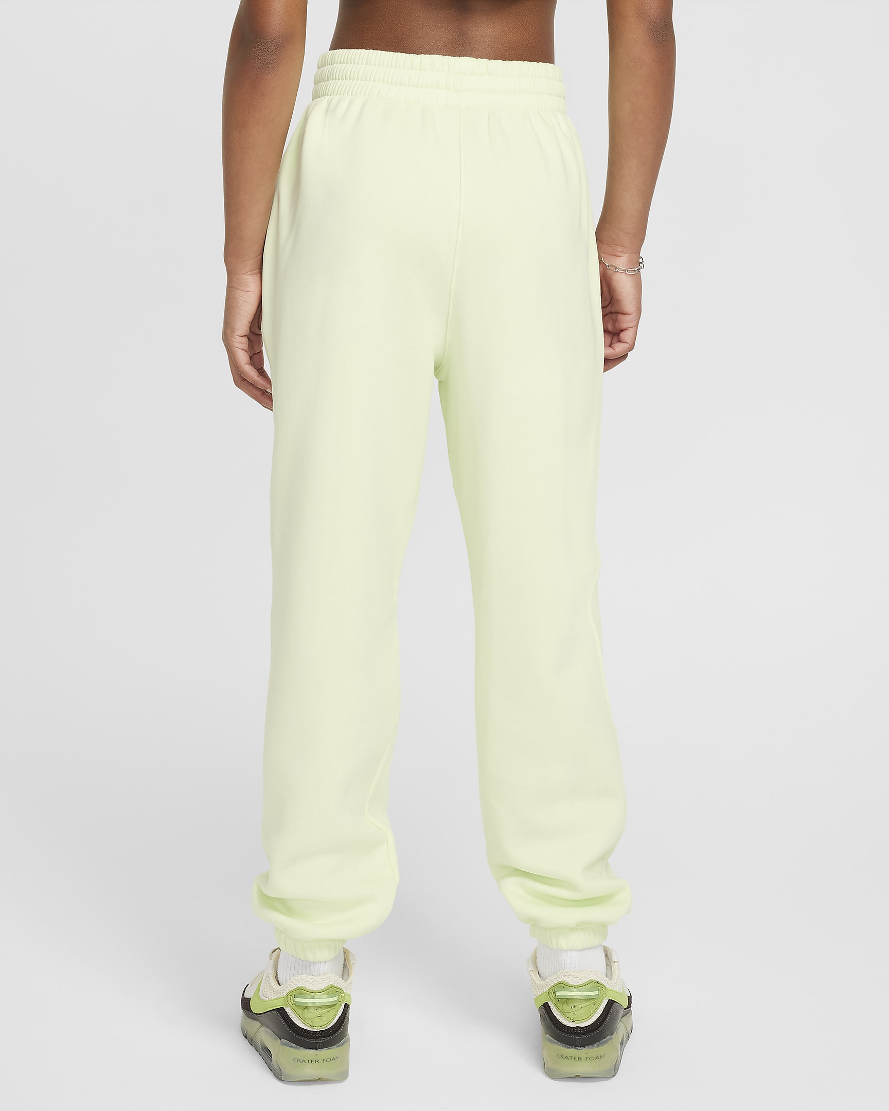 Pants holgados para niños talla grande Nike Sportswear Club Fleece - Hielo lima/Hielo lima/Blanco