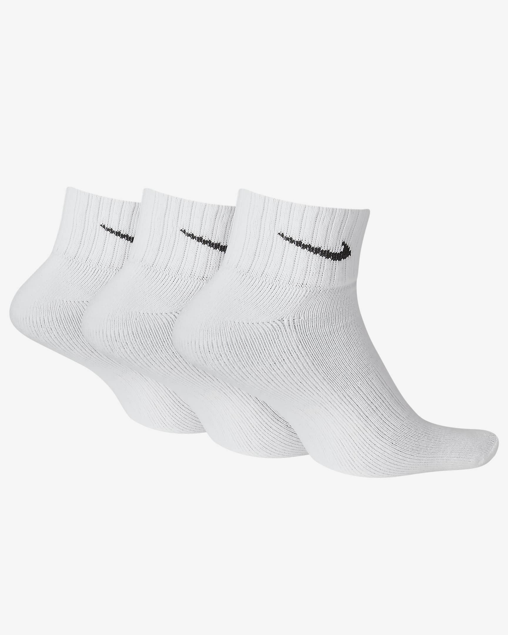 Socquettes rembourrées Nike (3 paires) - Blanc/Noir