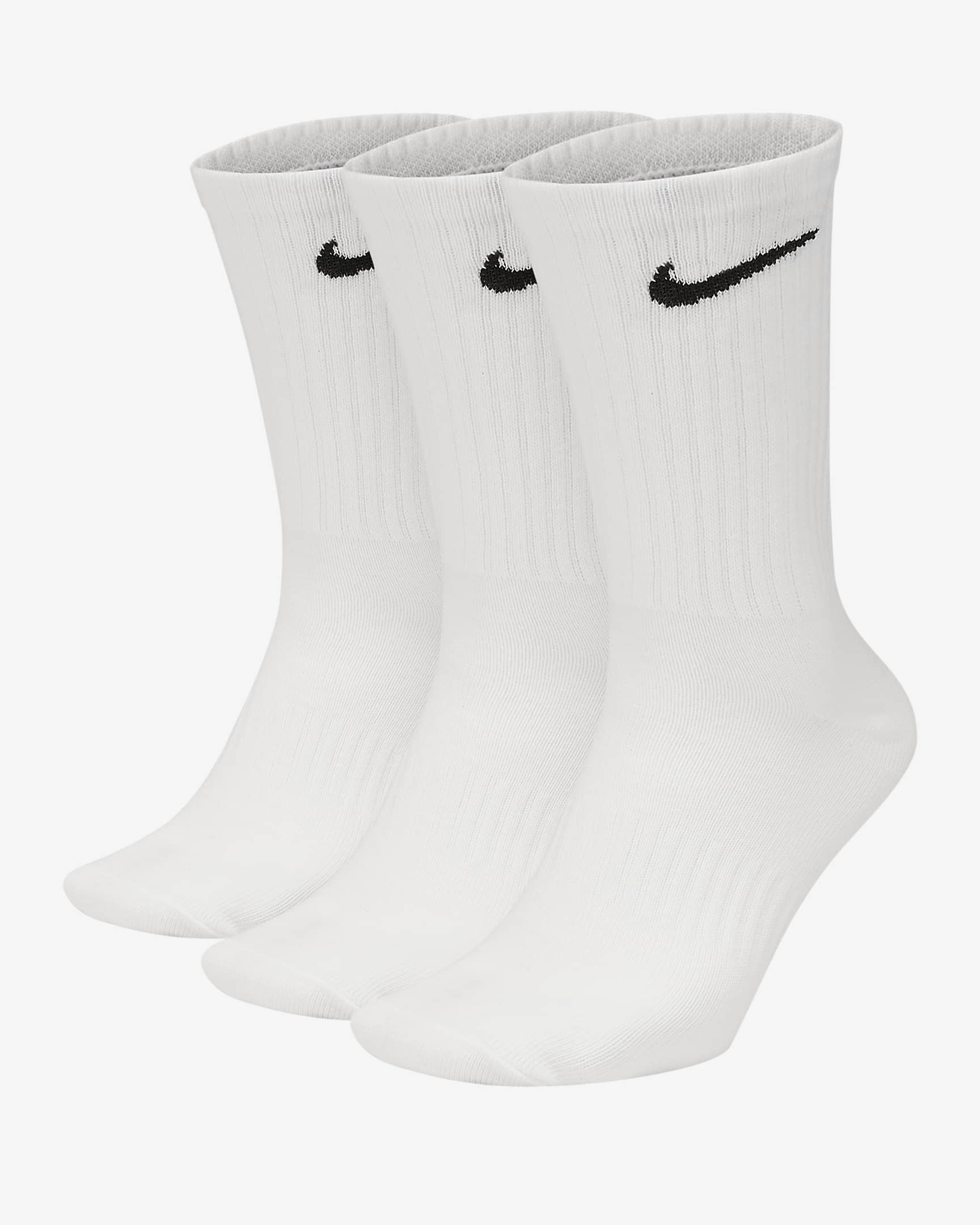 Nike Everyday Lightweight Training Crew Socks (3 Pairs) - White/Black