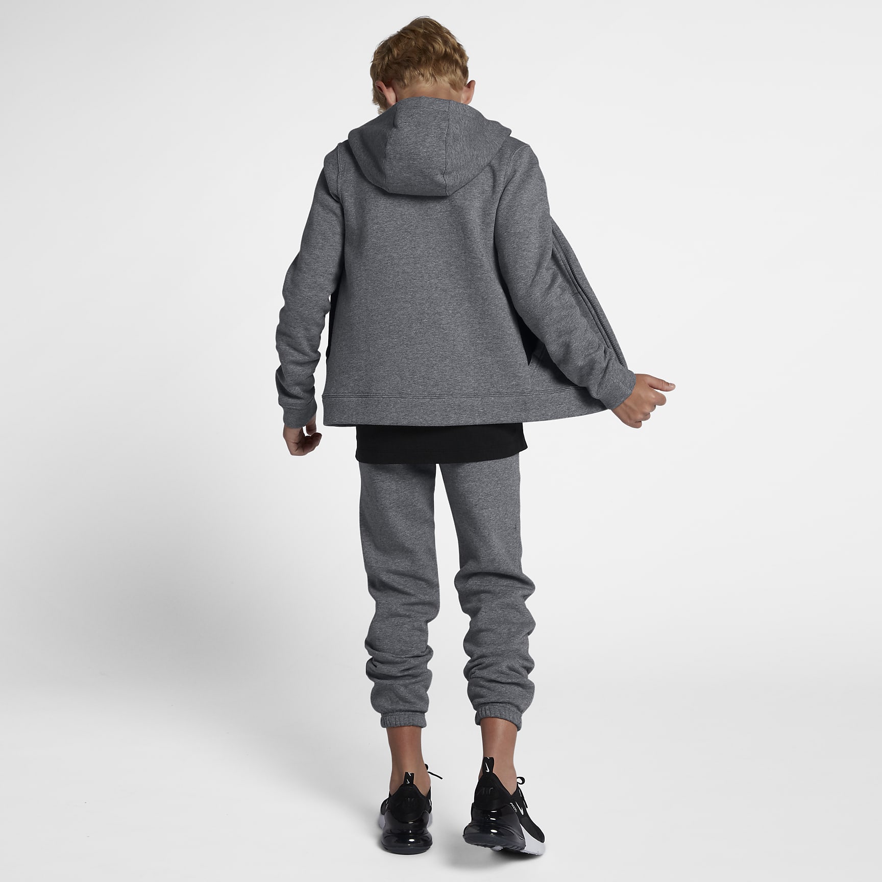 Nike Sportswear Older Kids' (Boys') Tracksuit - Carbon Heather/Black/White