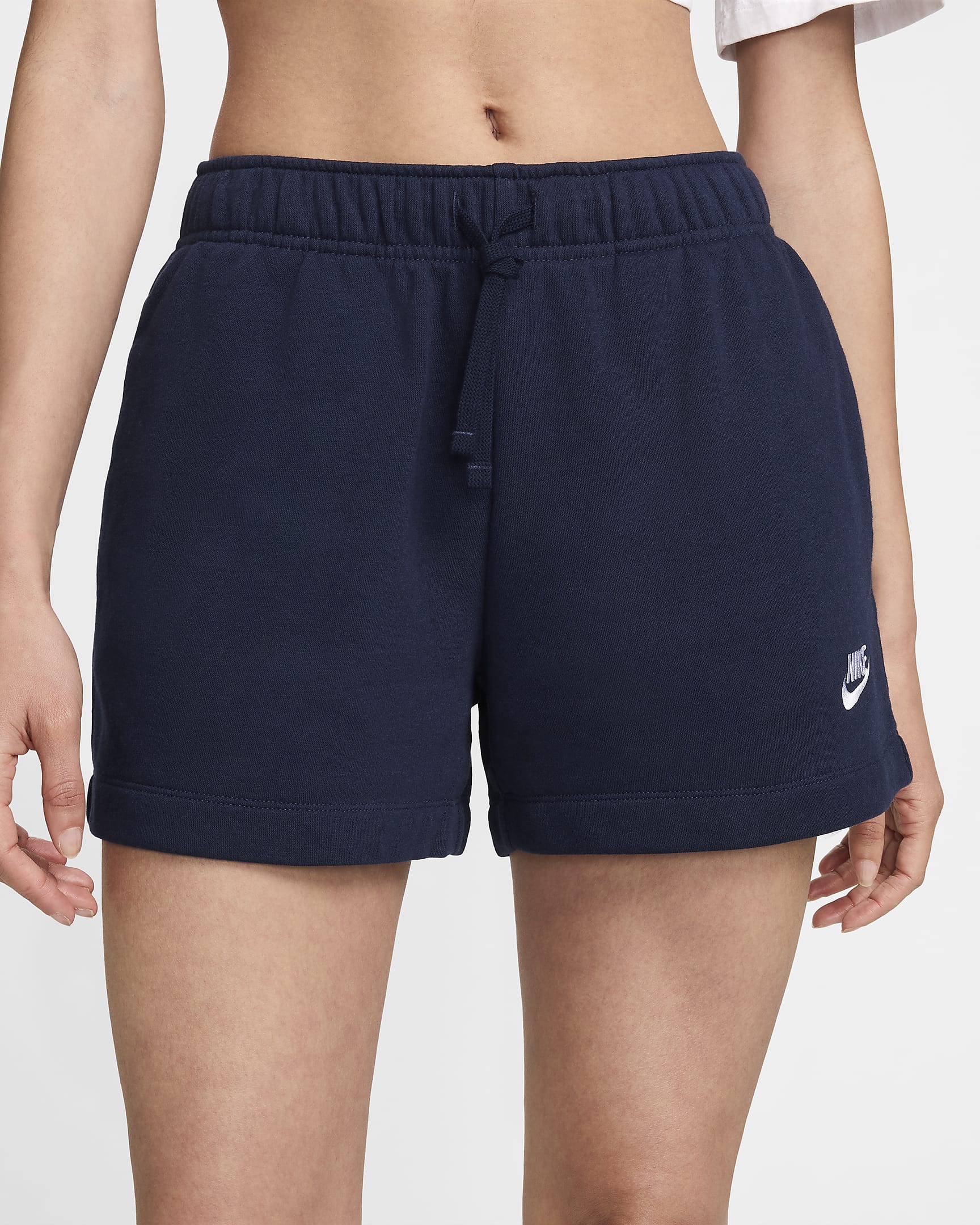 Nike Sportswear Club Fleece Women's Mid-Rise Shorts - Obsidian/White