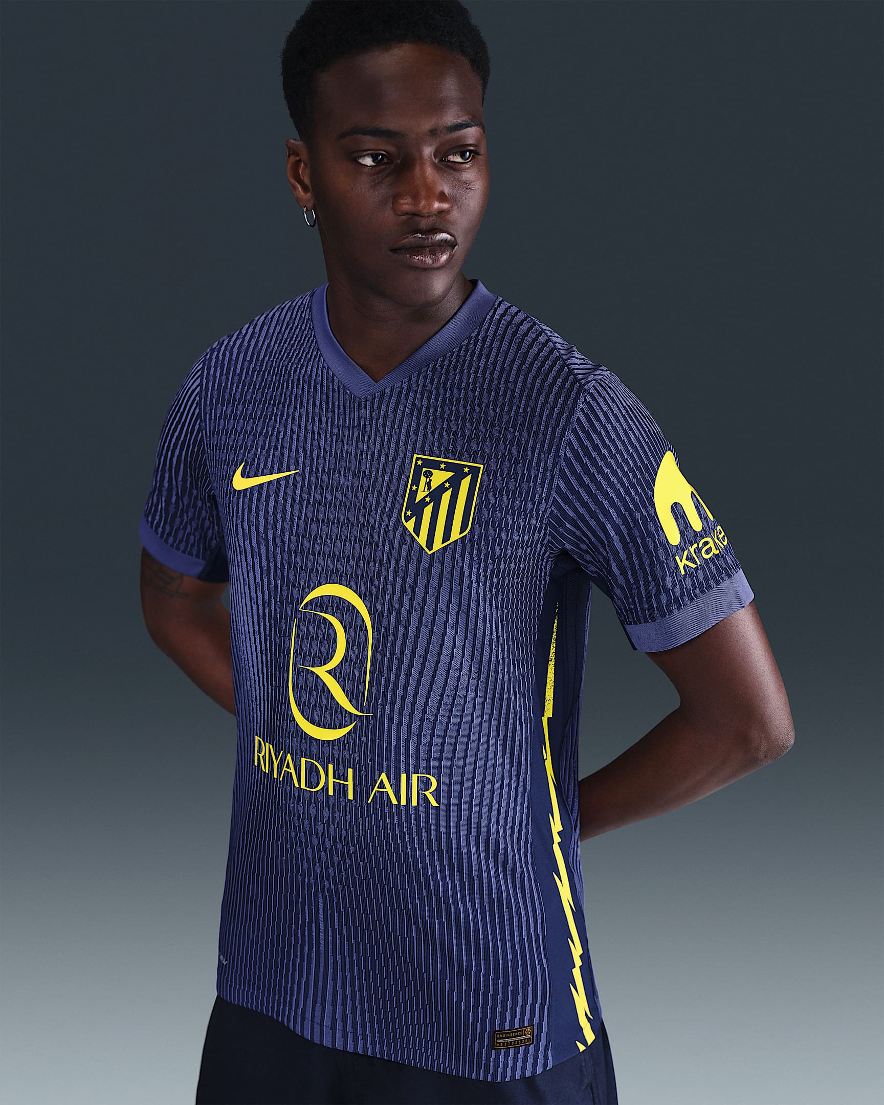 Segunda equipación Match Atlético de Madrid 2025/26 Camiseta de fútbol Authentic Nike Dri-FIT ADV - Hombre - Binary Blue/Dark Purple Dust/Vibrant Yellow