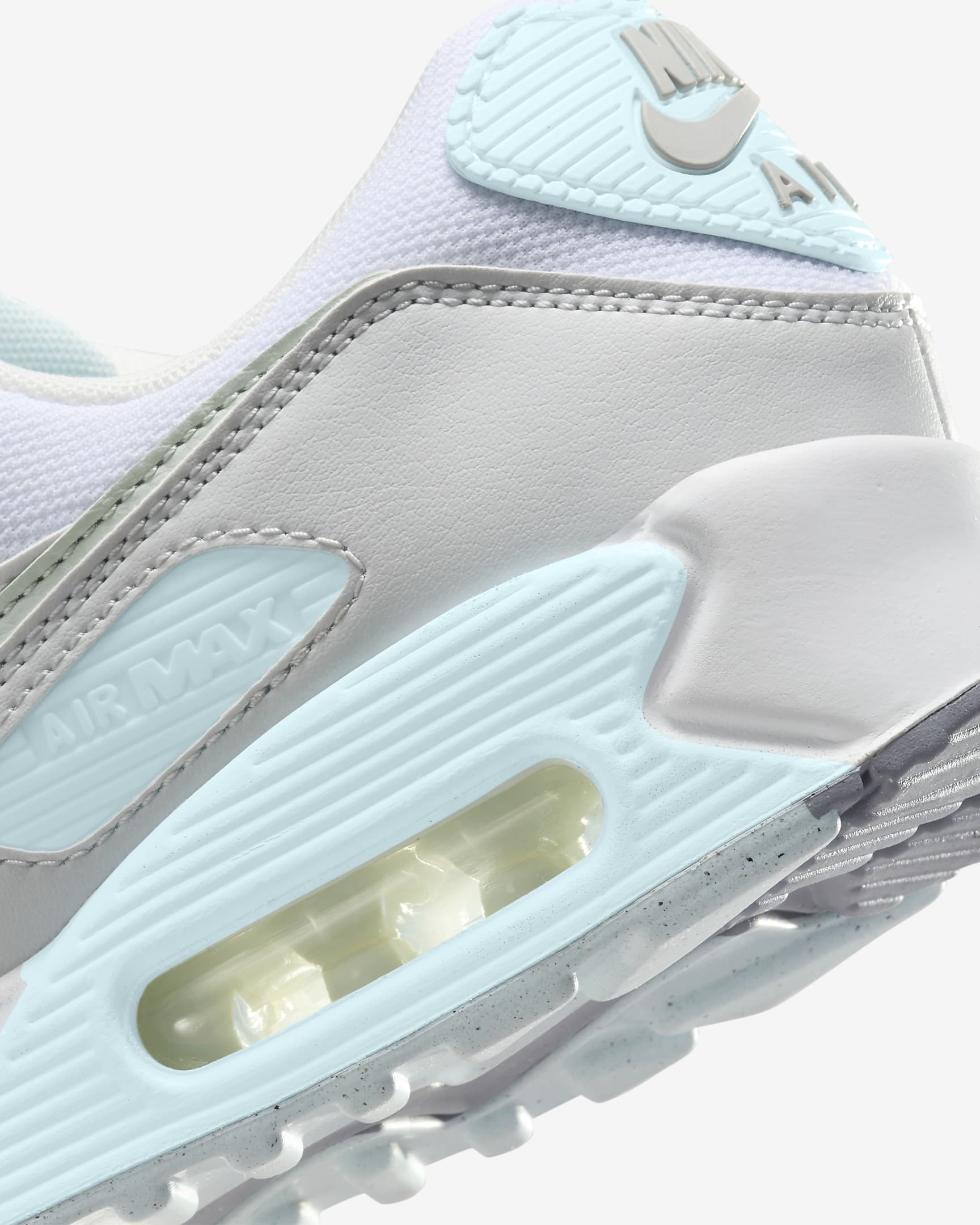 Nike Air Max 90 Women's Shoes - White/Glacier Blue/Wolf Grey/Light Silver