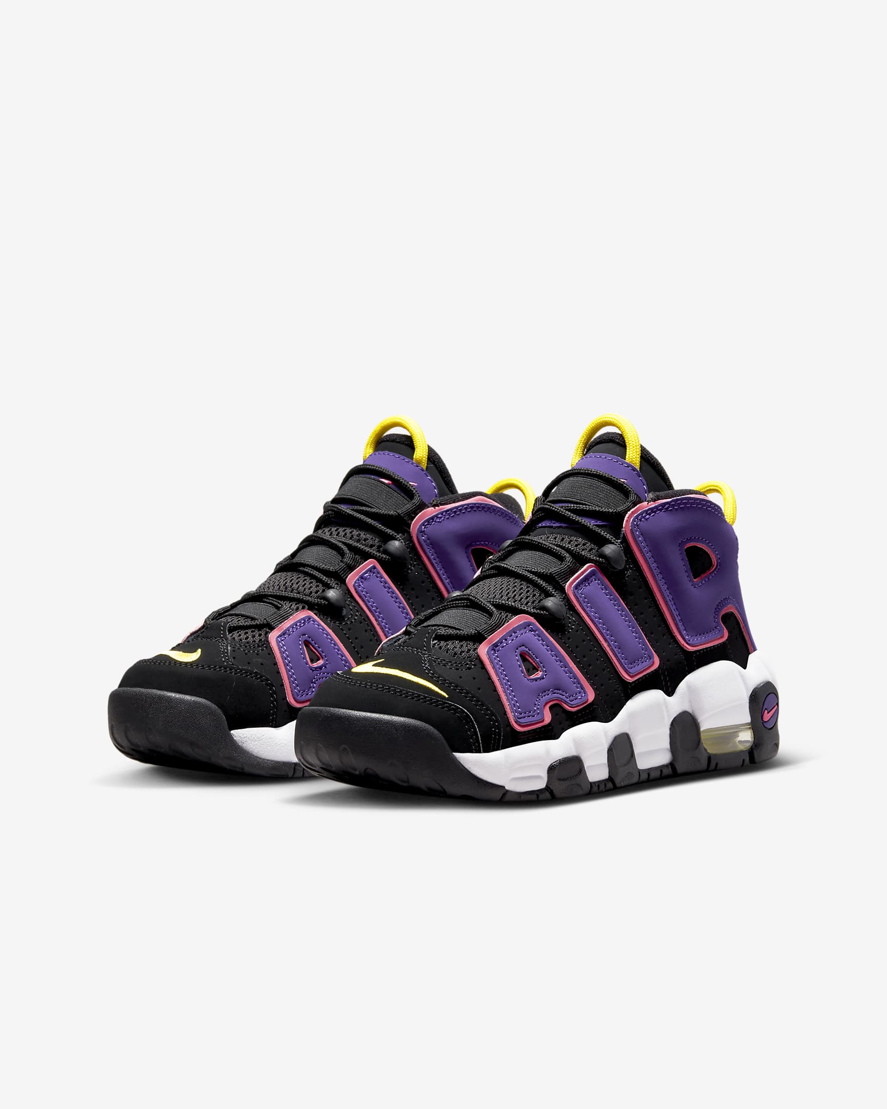 Calzado para niños grandes Nike Air More Uptempo - Negro/Morado cancha/Hiperrosa/Multicolor