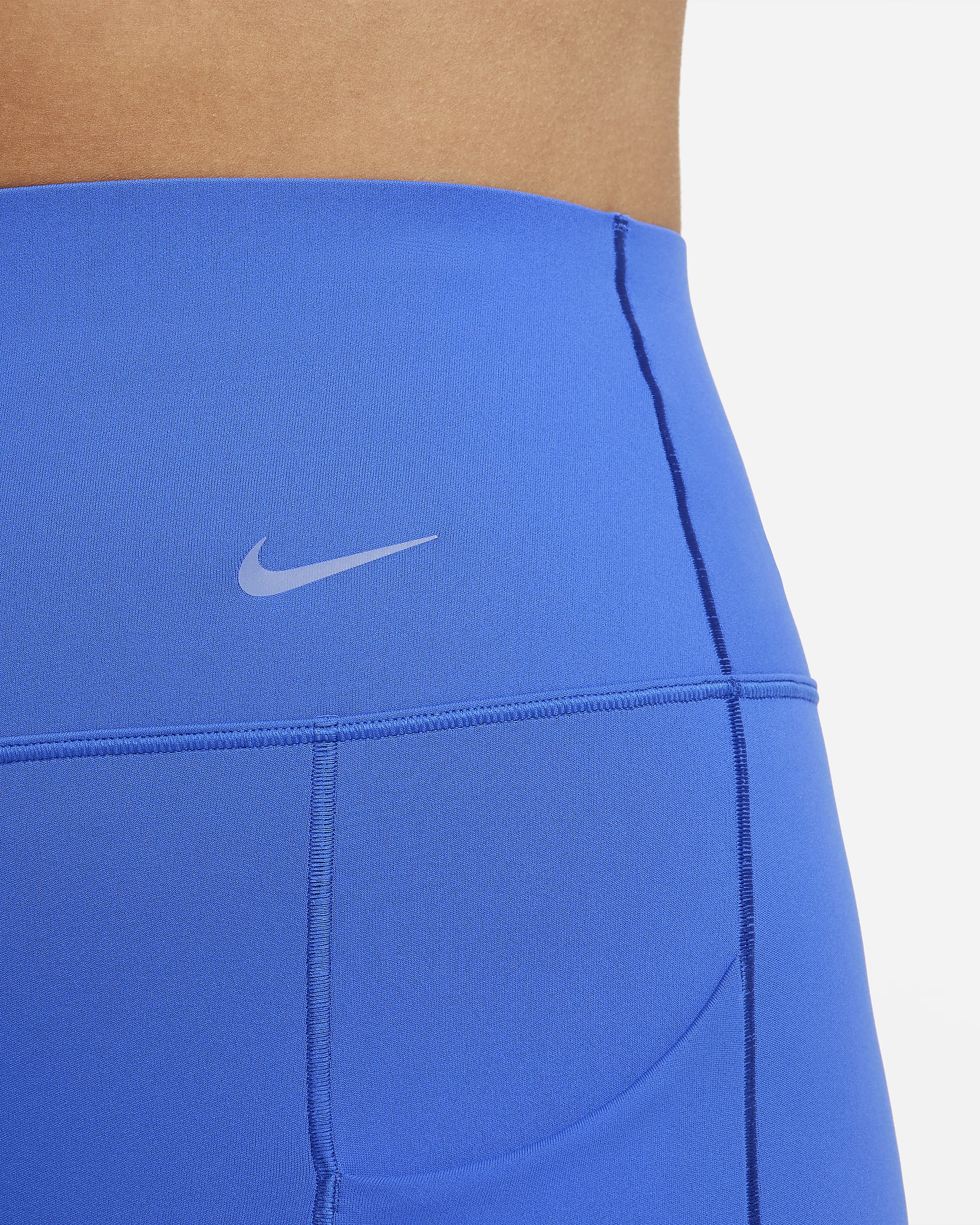 Nike Universa Women's Medium-Support High-Waisted 7/8 Leggings with Pockets - Hyper Royal/Black