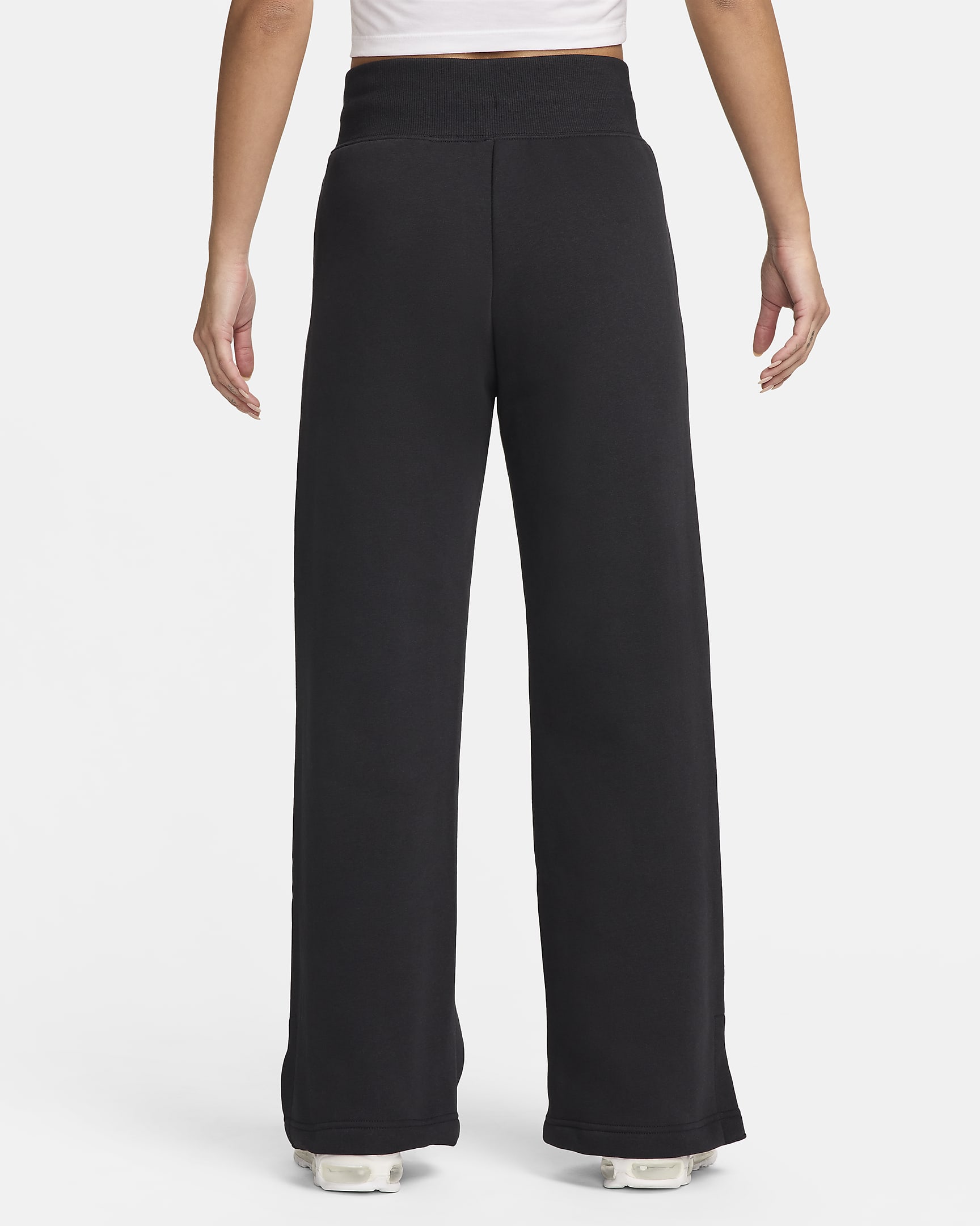 Nike Sportswear Phoenix Fleece Women's High-Waisted Wide-Leg Tracksuit Bottoms - Black/Sail