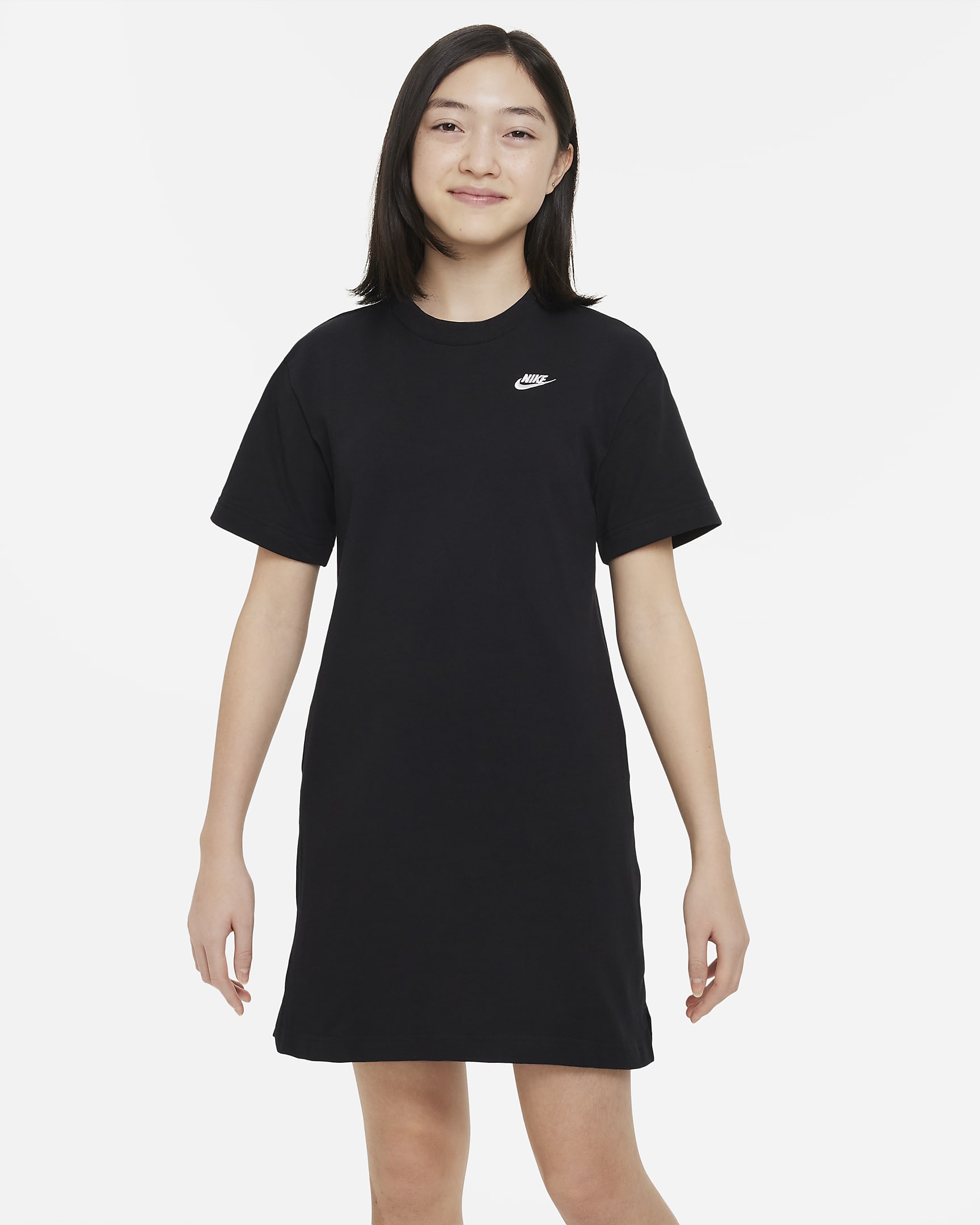 Robe tee-shirt Nike Sportswear pour ado (fille) - Noir/Blanc