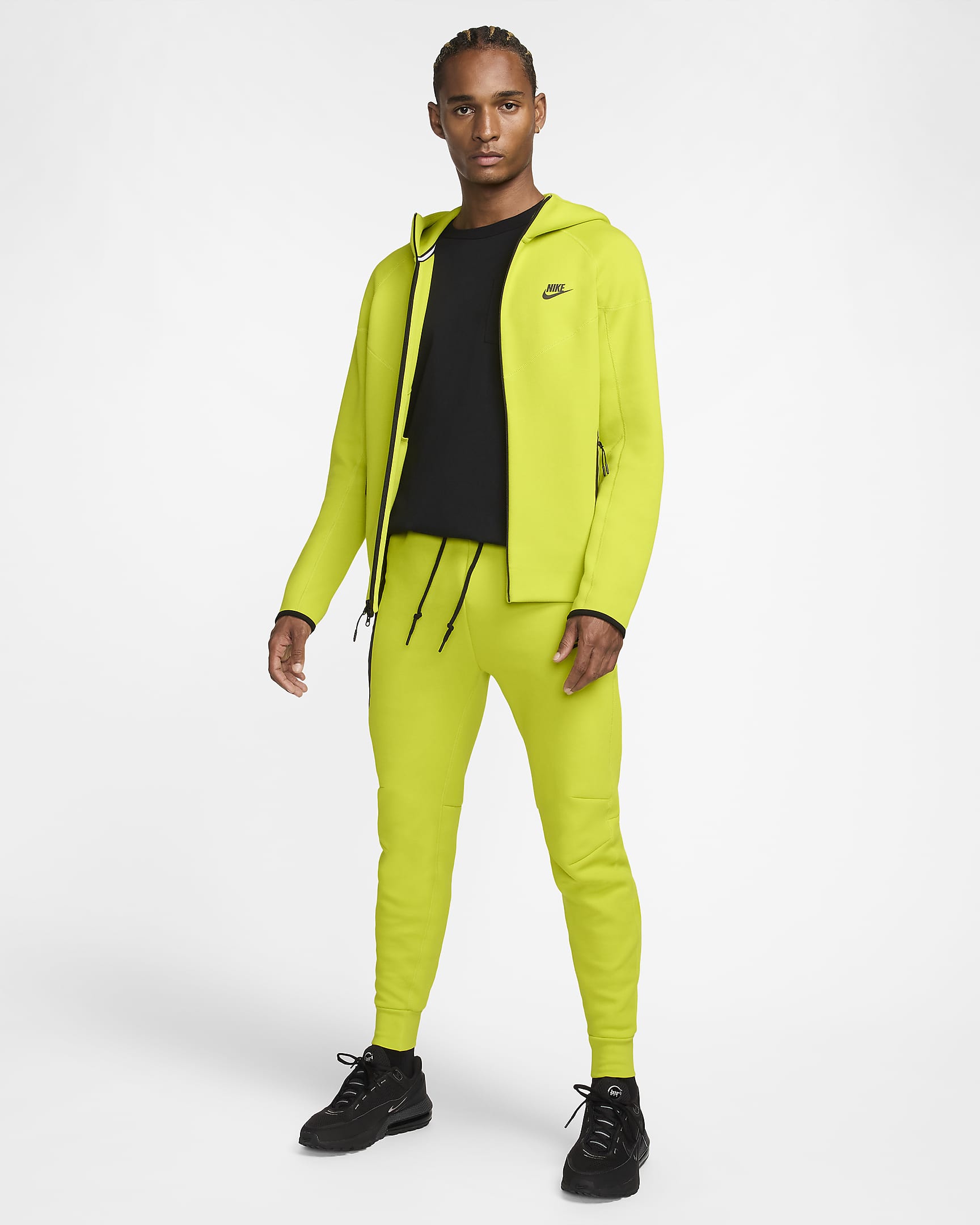 Nike Sportswear Tech Fleece Windrunner Men's Full-Zip Hoodie - Bright Cactus/Black