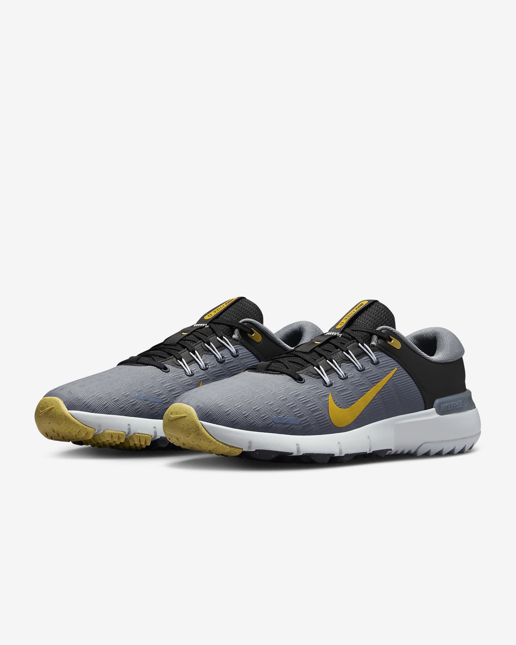 Nike Free Golf NN Golf Shoes - Black/Cool Grey/Pure Platinum/Infinite Gold