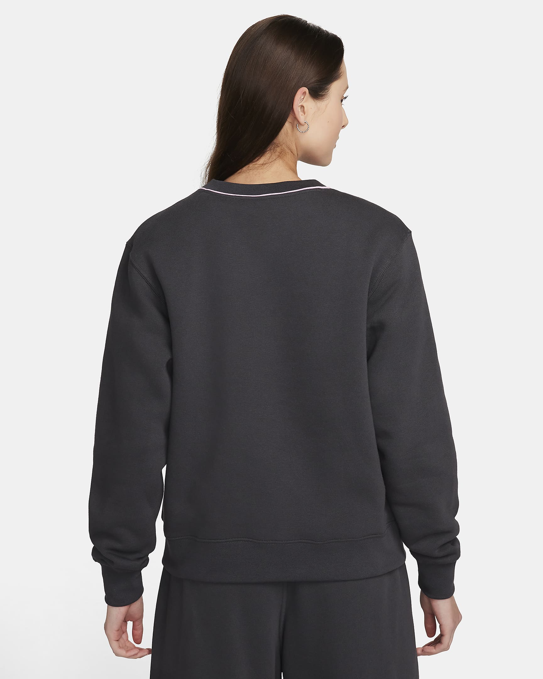 Nike Sportswear sweatshirt van fleece met ronde hals voor dames - Anthracite