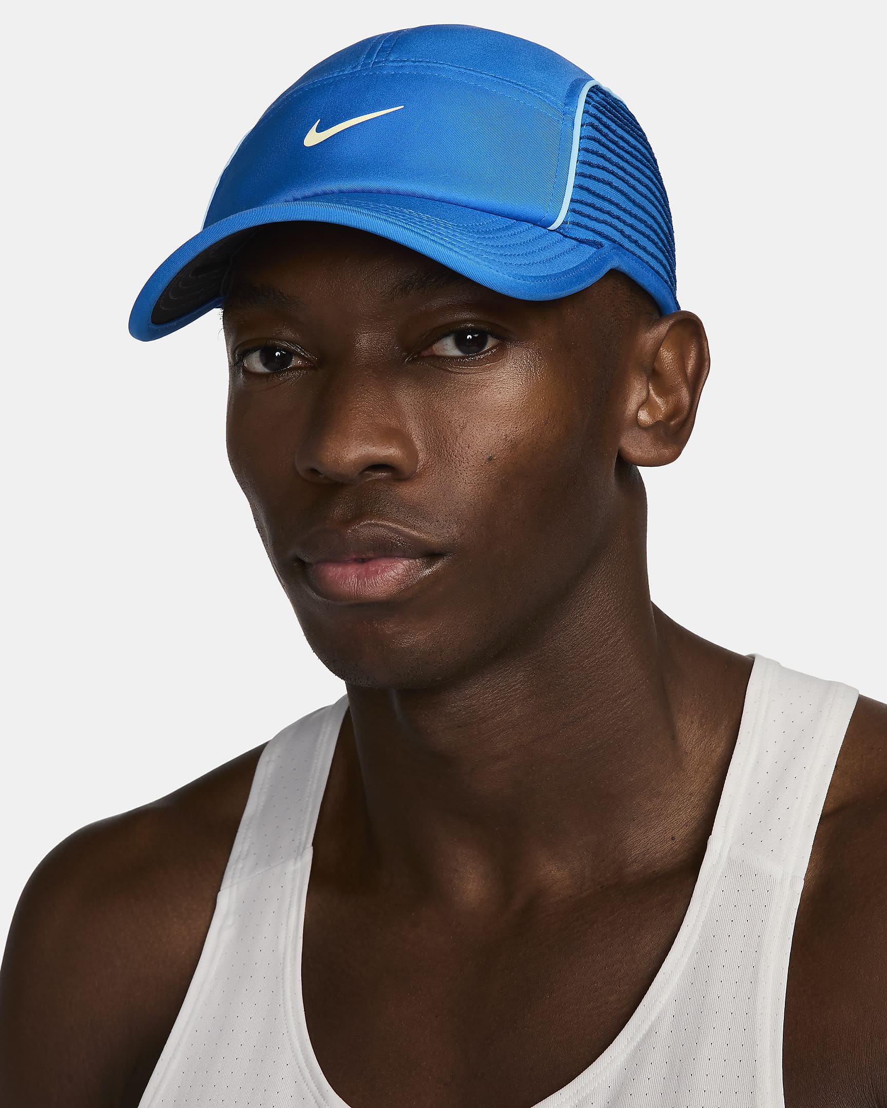 Nike Dri-FIT ADV Fly Gorra AeroBill AeroAdapt sin estructura - Photo Blue/Anthracite/Light Laser Orange