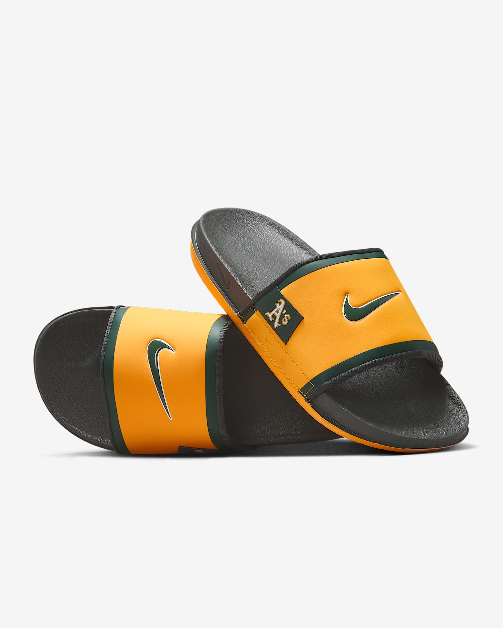 Nike Offcourt (Oakland A's) Offcourt Slides - Sundown/Dark Smoke Grey/Pro Green