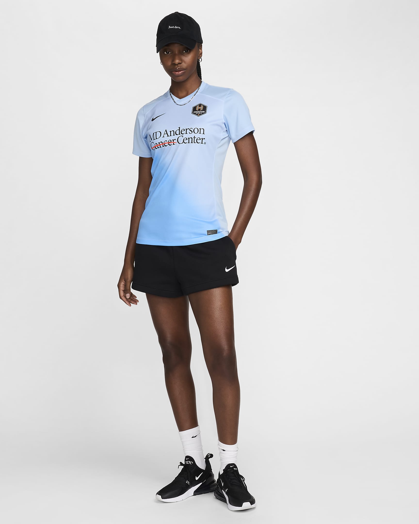 Jersey Nike Dri-FIT de la NWSL replica del Houston Dash visitante 2024 Stadium para mujer - Azul psíquico