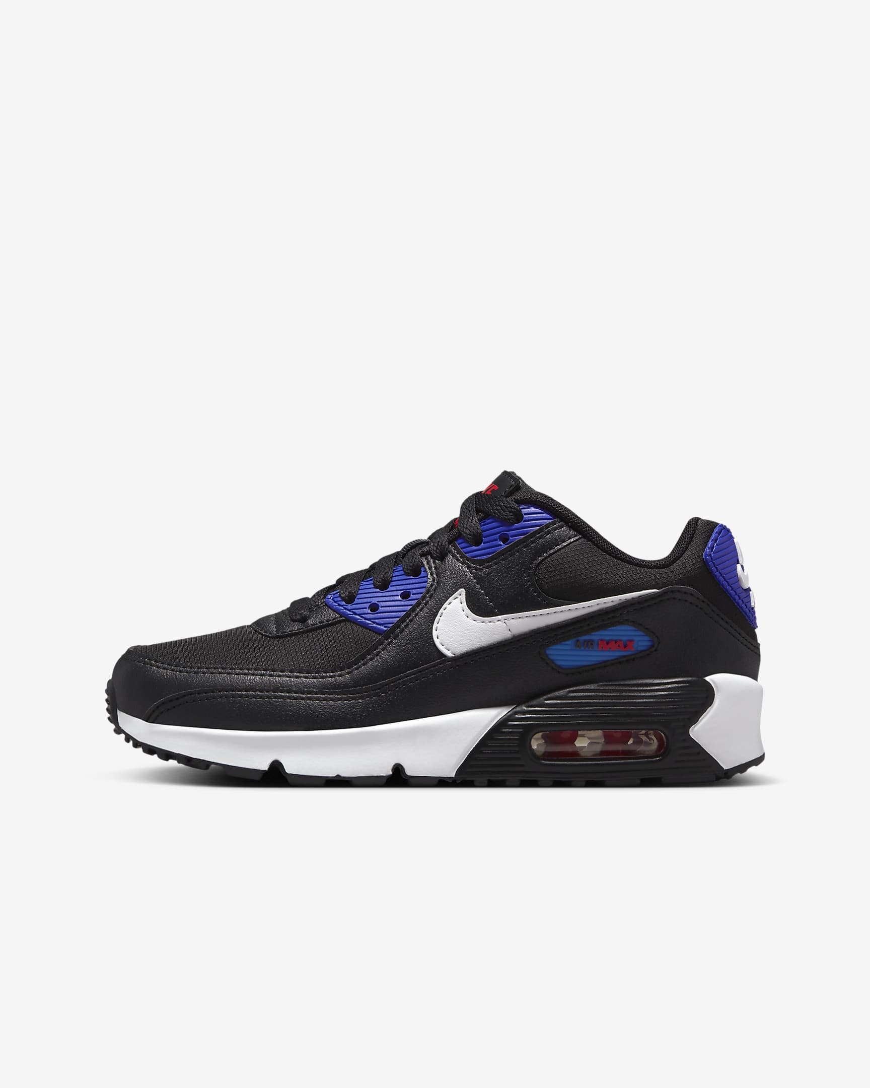 Bota Nike Air Max 90 SE Next Nature pro větší děti - Černá/University Red/Racer Blue/Bílá