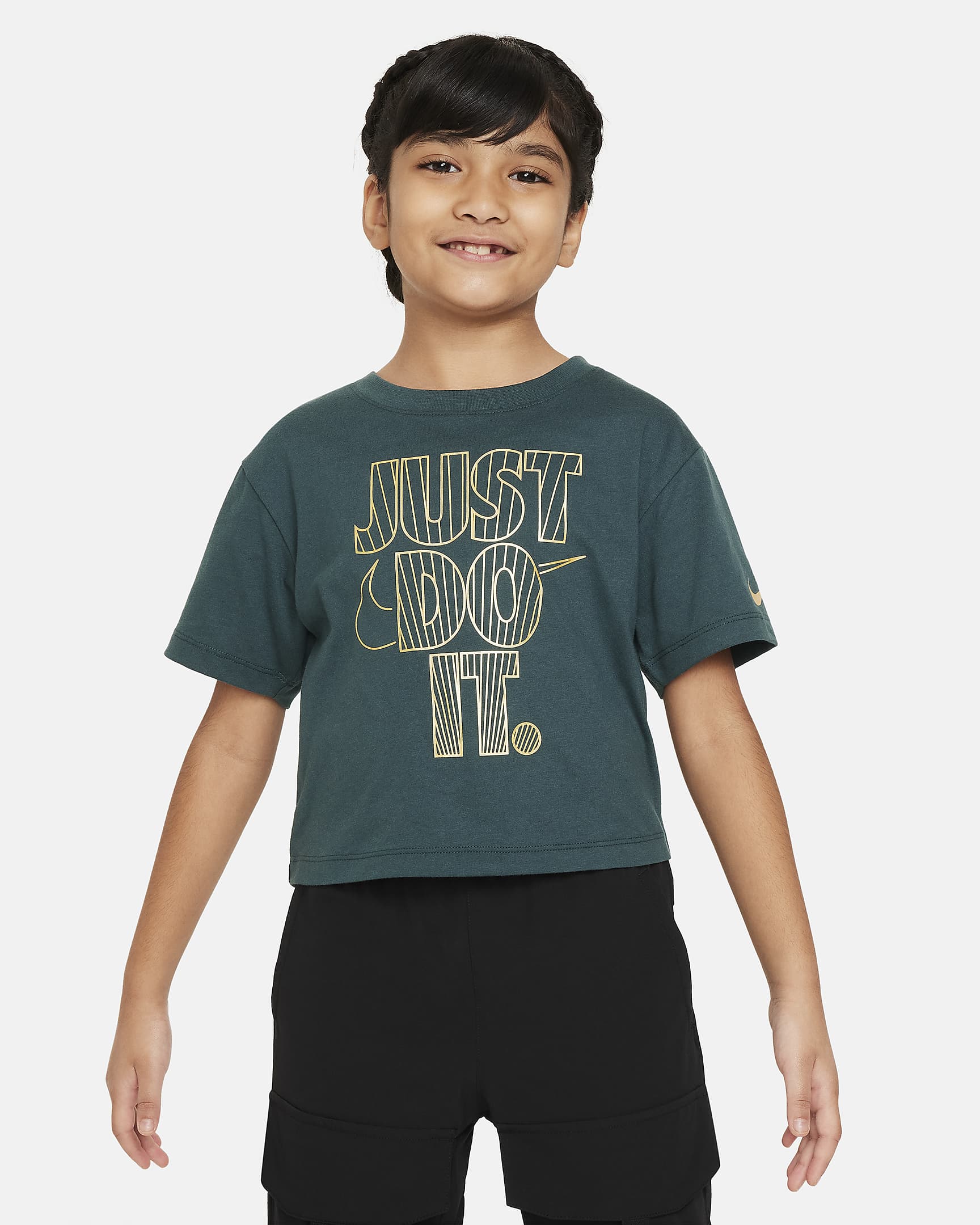 Nike Shine Boxy Tee Little Kids T-Shirt - Deep Jungle