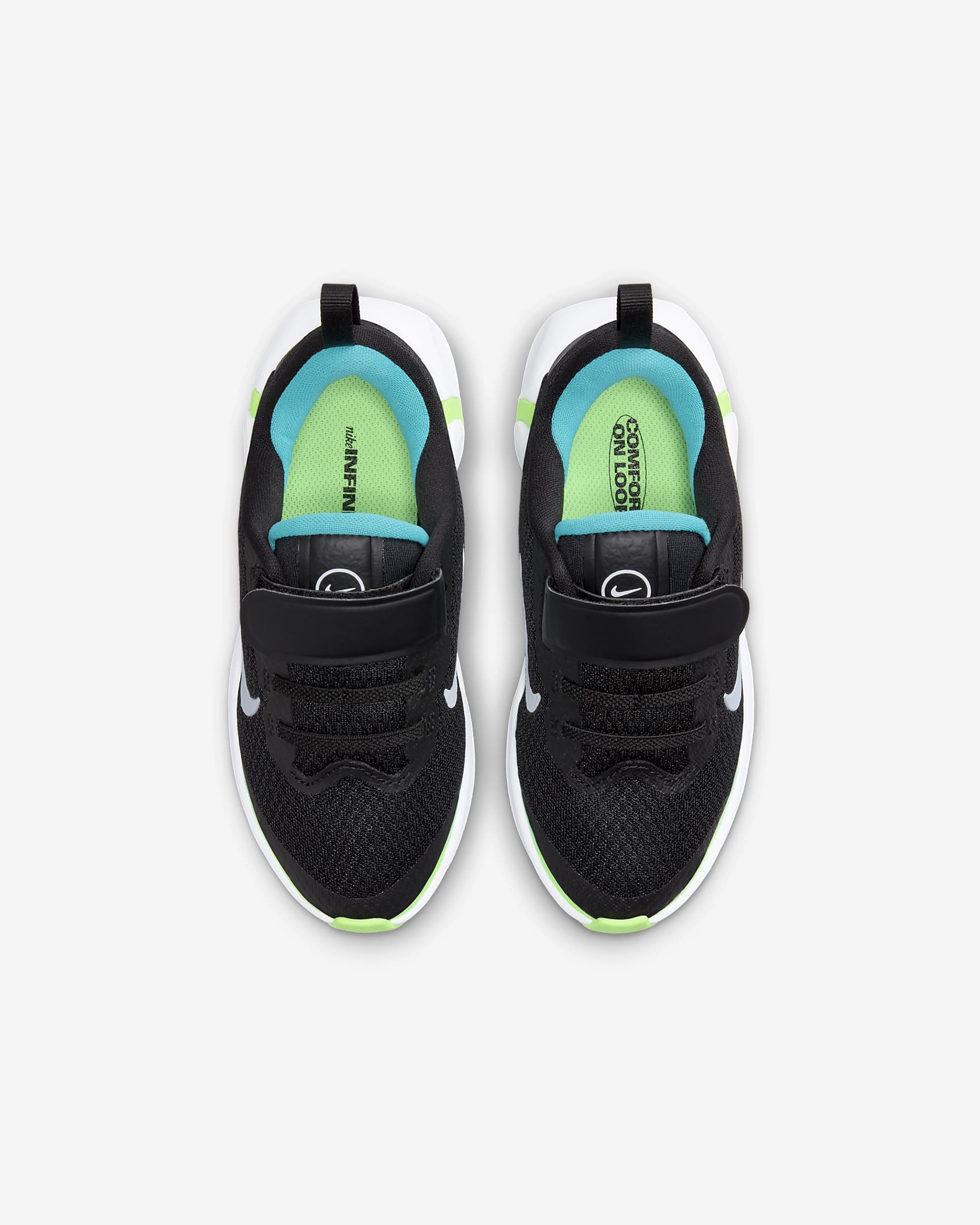 Nike Infinity Flow Little Kids' Shoes - Black/Aquamarine/Green Strike/Football Grey