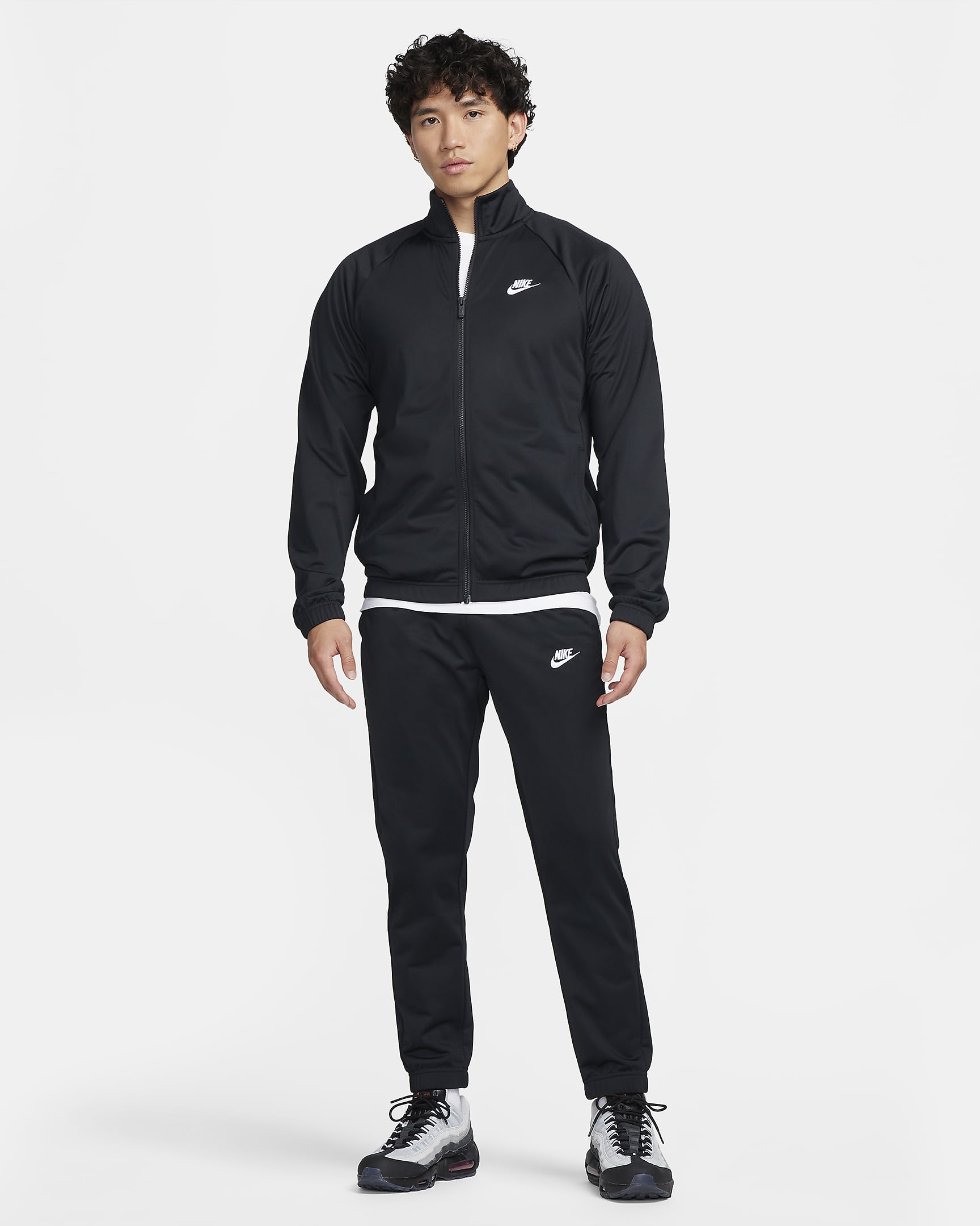 Nike Club Men's Poly-Knit Tracksuit - Black/White