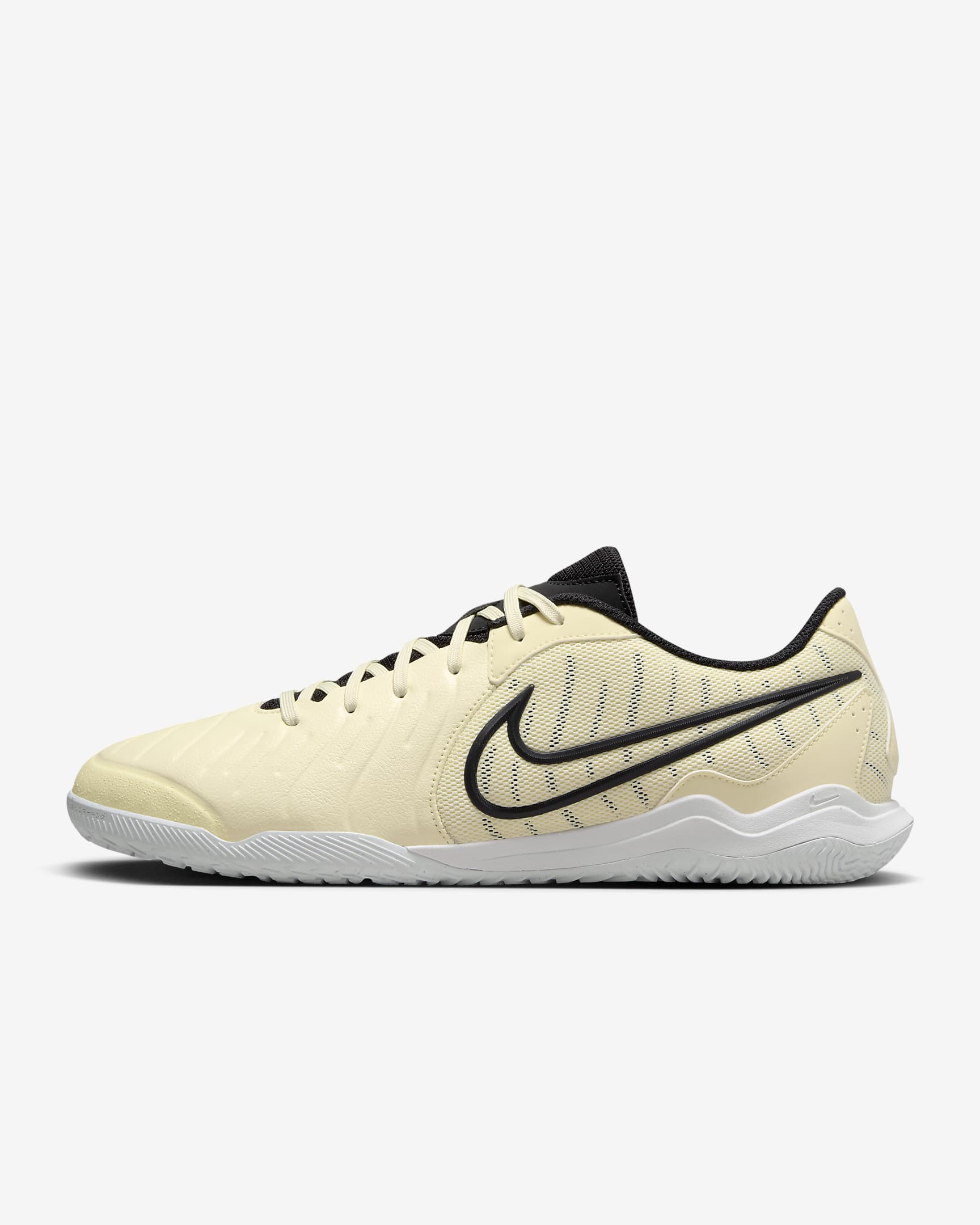 Chaussure de foot en salle basse Nike Tiempo Legend 10 Academy - Lemonade/Metallic Gold Coin/Noir