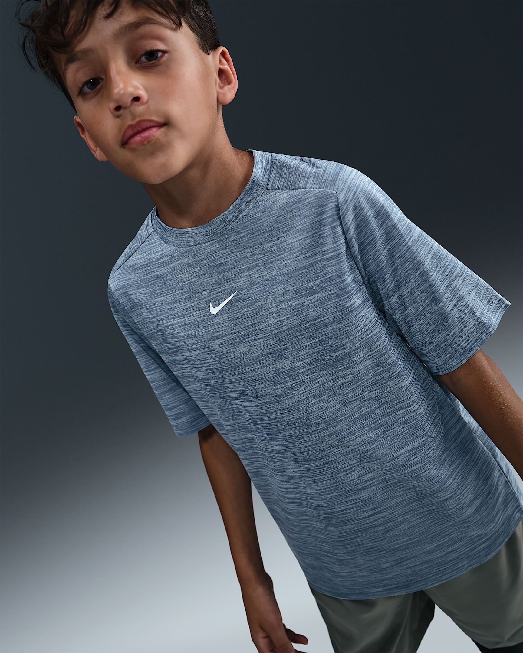 Nike Multi Older Kids' Dri-FIT Short-Sleeve Top - World Indigo/Celestine Blue/White