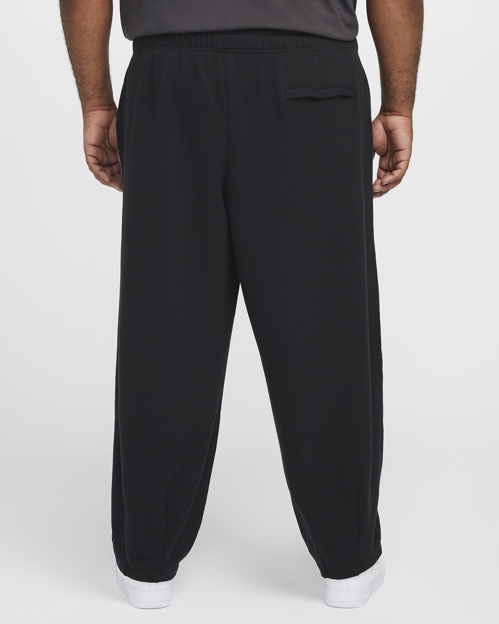 Pantalon en molleton oversize Nike Club Fleece pour homme - Noir/Noir/Blanc