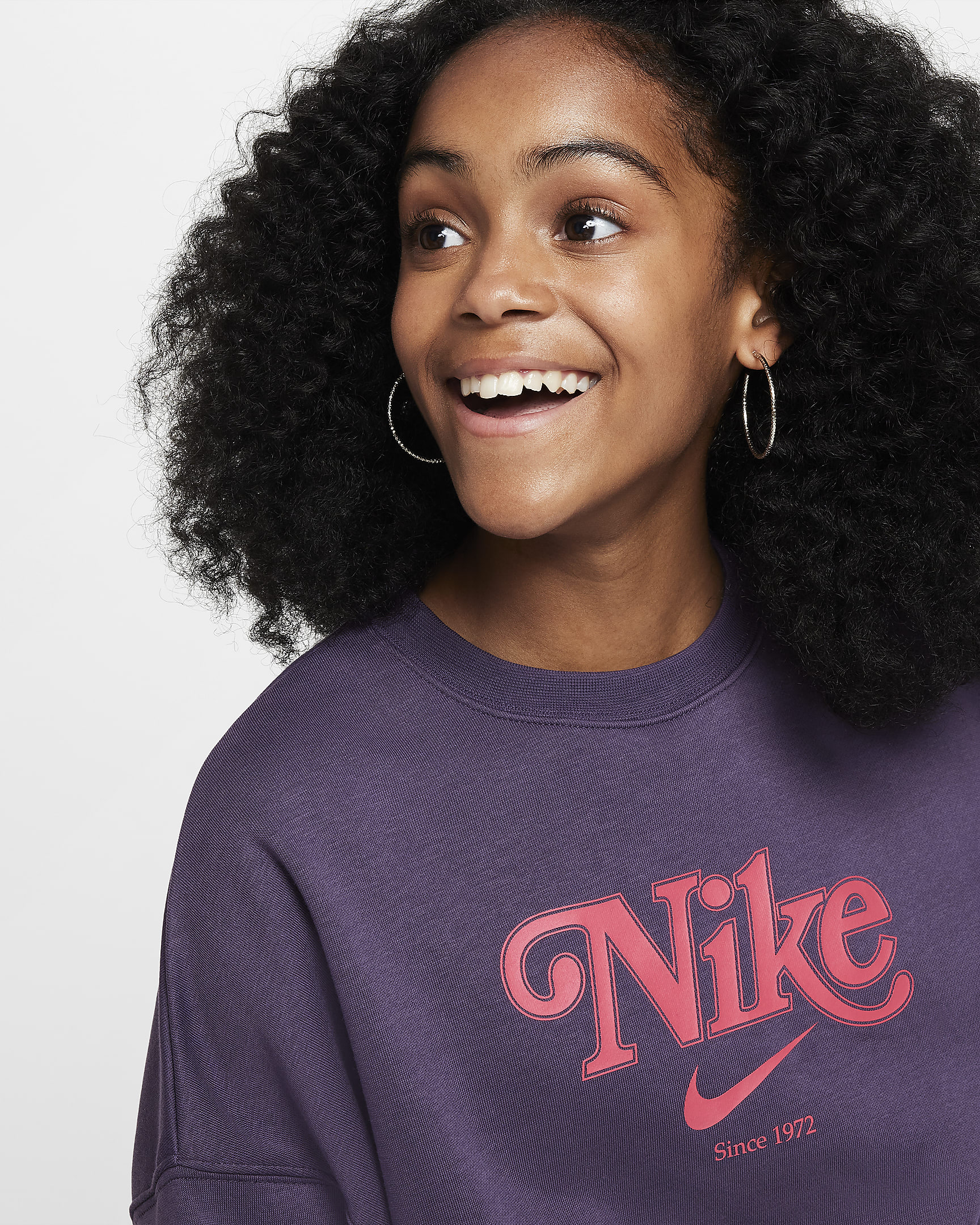 Nike Sportswear Girls' Cropped Fleece Sweatshirt - Dark Raisin