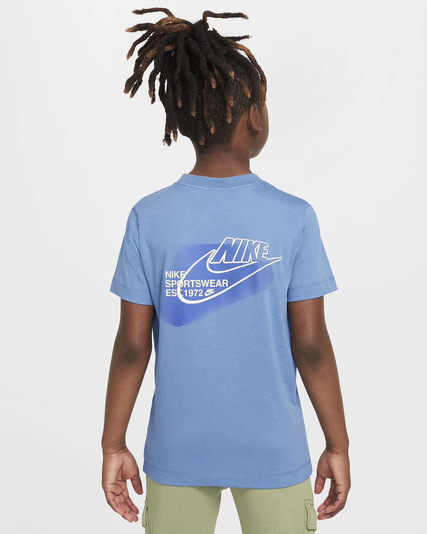 T-shirt à motif Nike Sportswear Standard Issue pour ado (garçon) - Aegean Storm