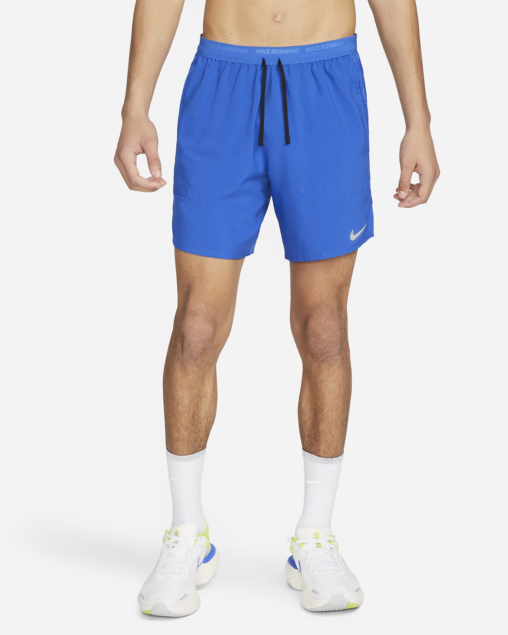 Męskie spodenki do biegania 2 w 1 18 cm Dri-FIT Nike Stride - Game Royal/Czerń/Czerń