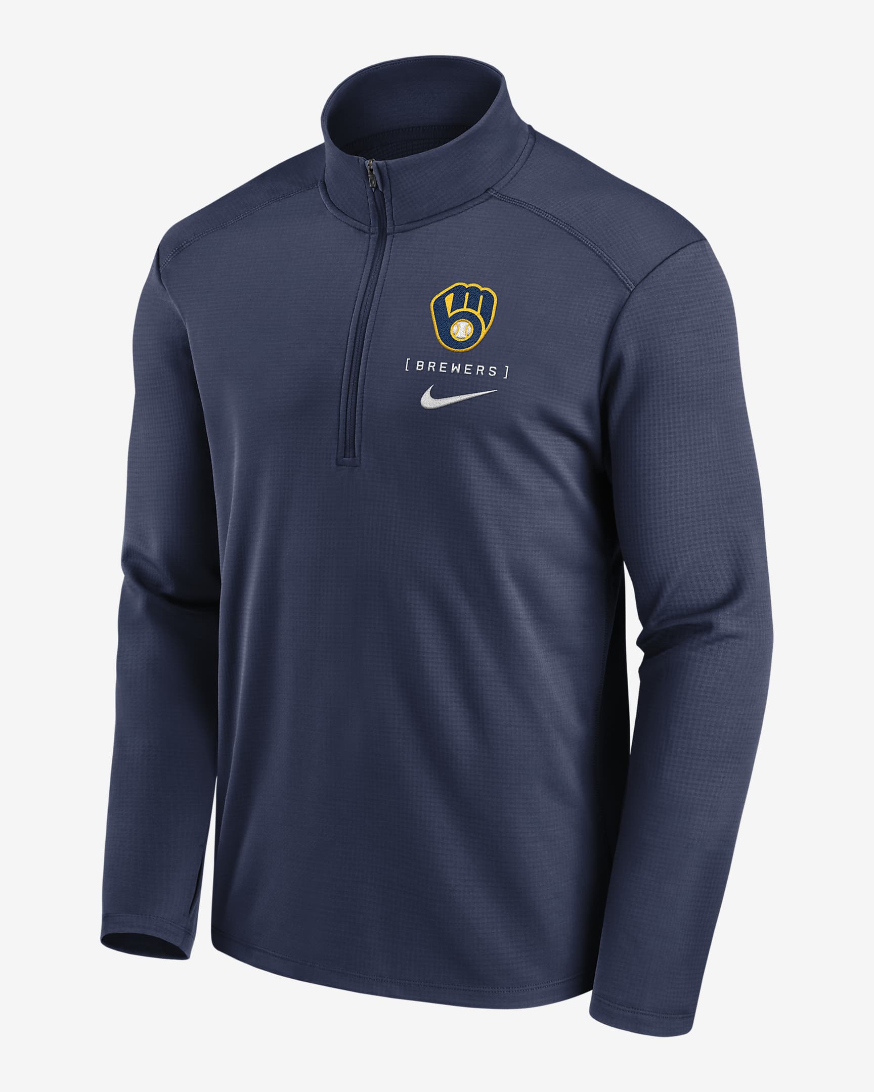 Milwaukee Brewers Franchise Logo Pacer Men's Nike Dri-fit Mlb 1 2-zip 