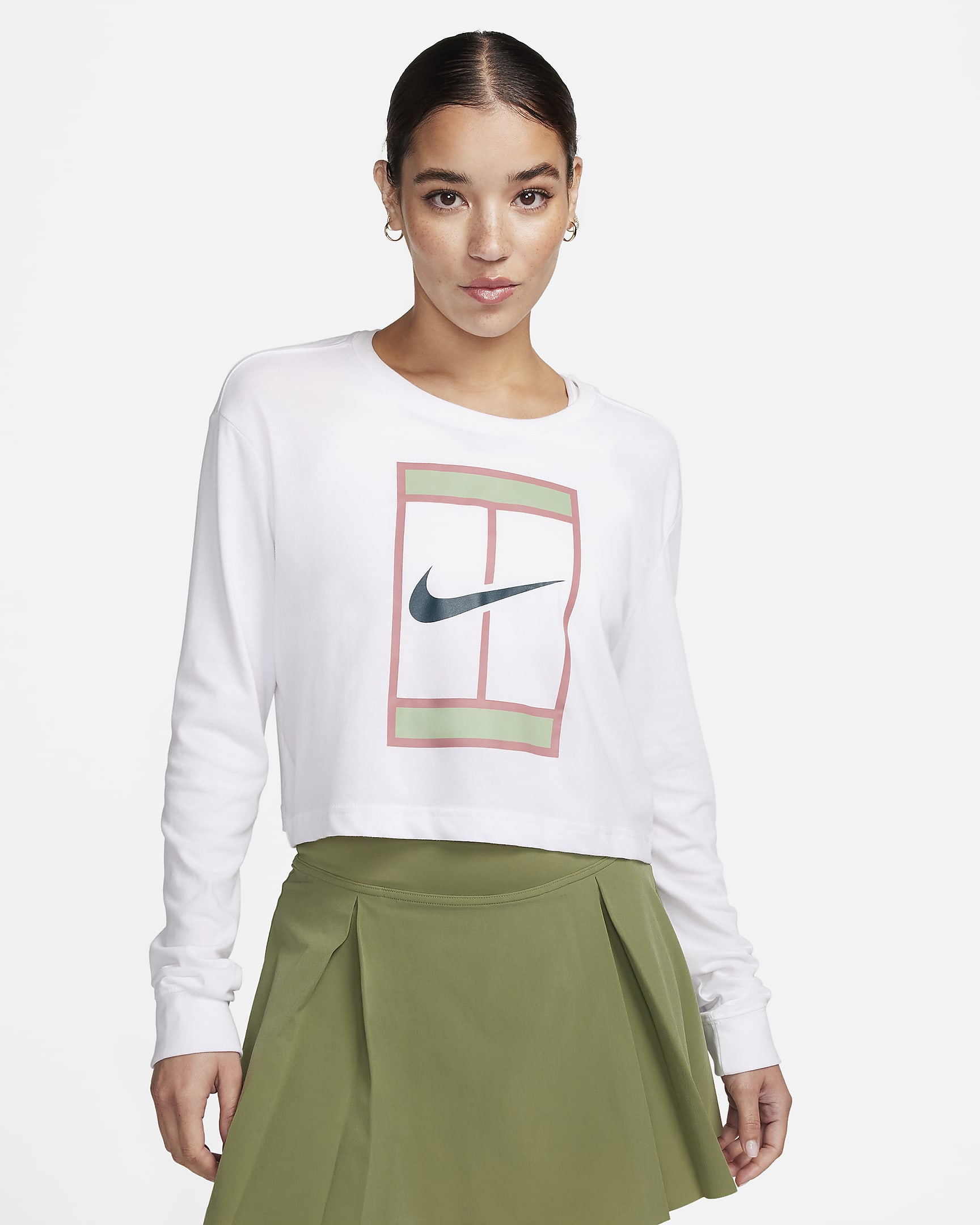 Nike Dri-FIT Slam Women's Long-Sleeve Crop T-Shirt. Nike BE