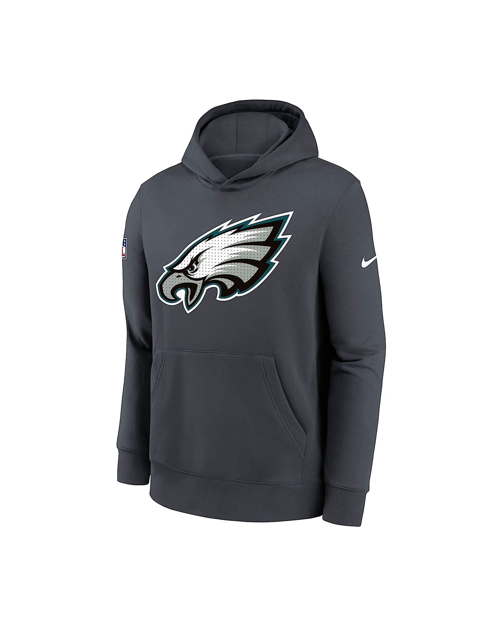Sudadera con gorro sin cierre Nike de la NFL para niños talla grande Philadelphia Eagles Sideline Club - Antracita