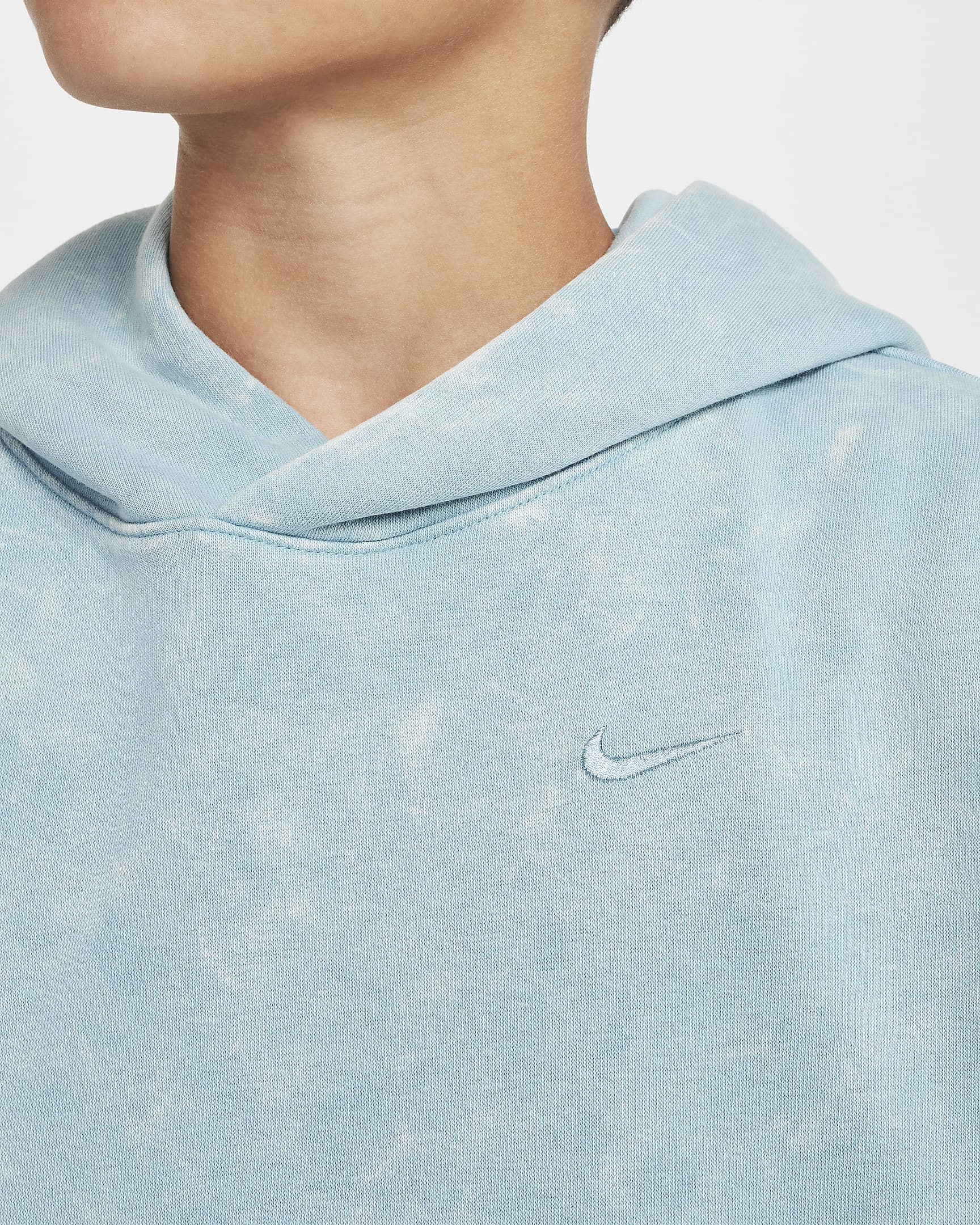 Nike Culture Of Basketball Big Kids' Fleece Pullover Hoodie - Denim Turquoise/Mystic Navy/Denim Turquoise