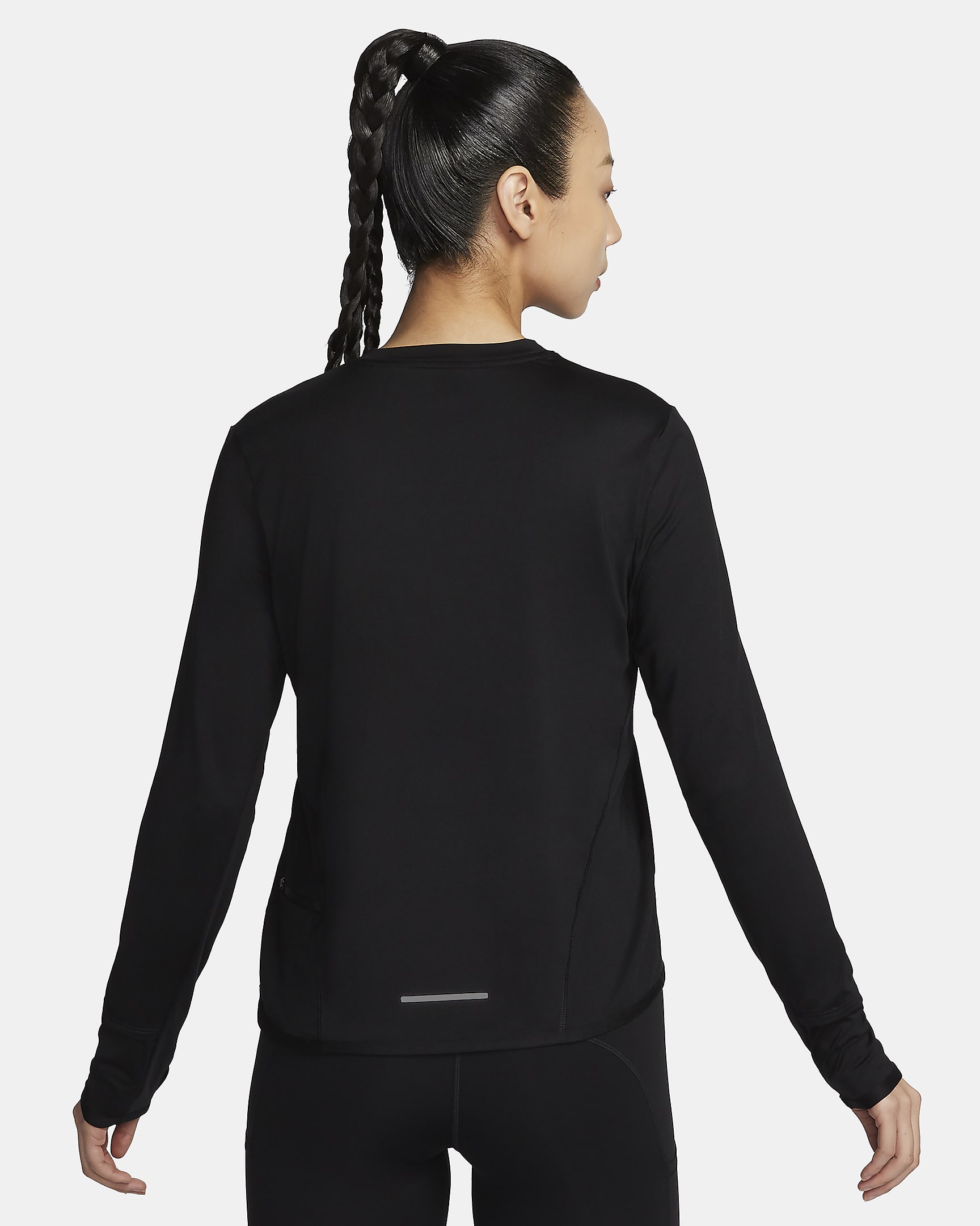 Nike Dri-FIT Swift UV Women's Crew-Neck Running Top - Black