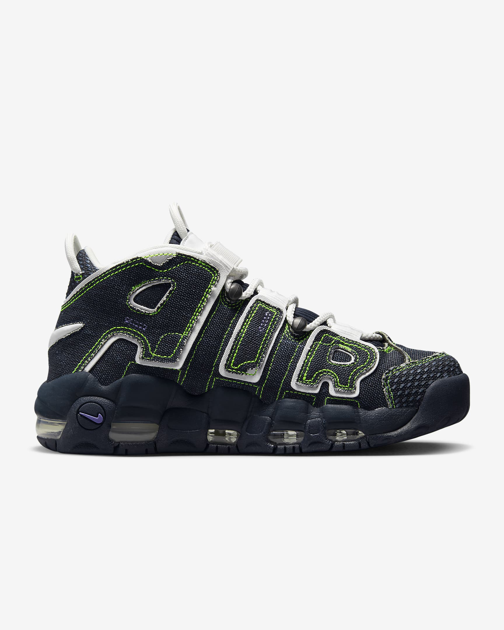 Nike Air More Uptempo x Serena Williams Design Crew Shoes - Dark Obsidian/Space Purple/Volt/Summit White