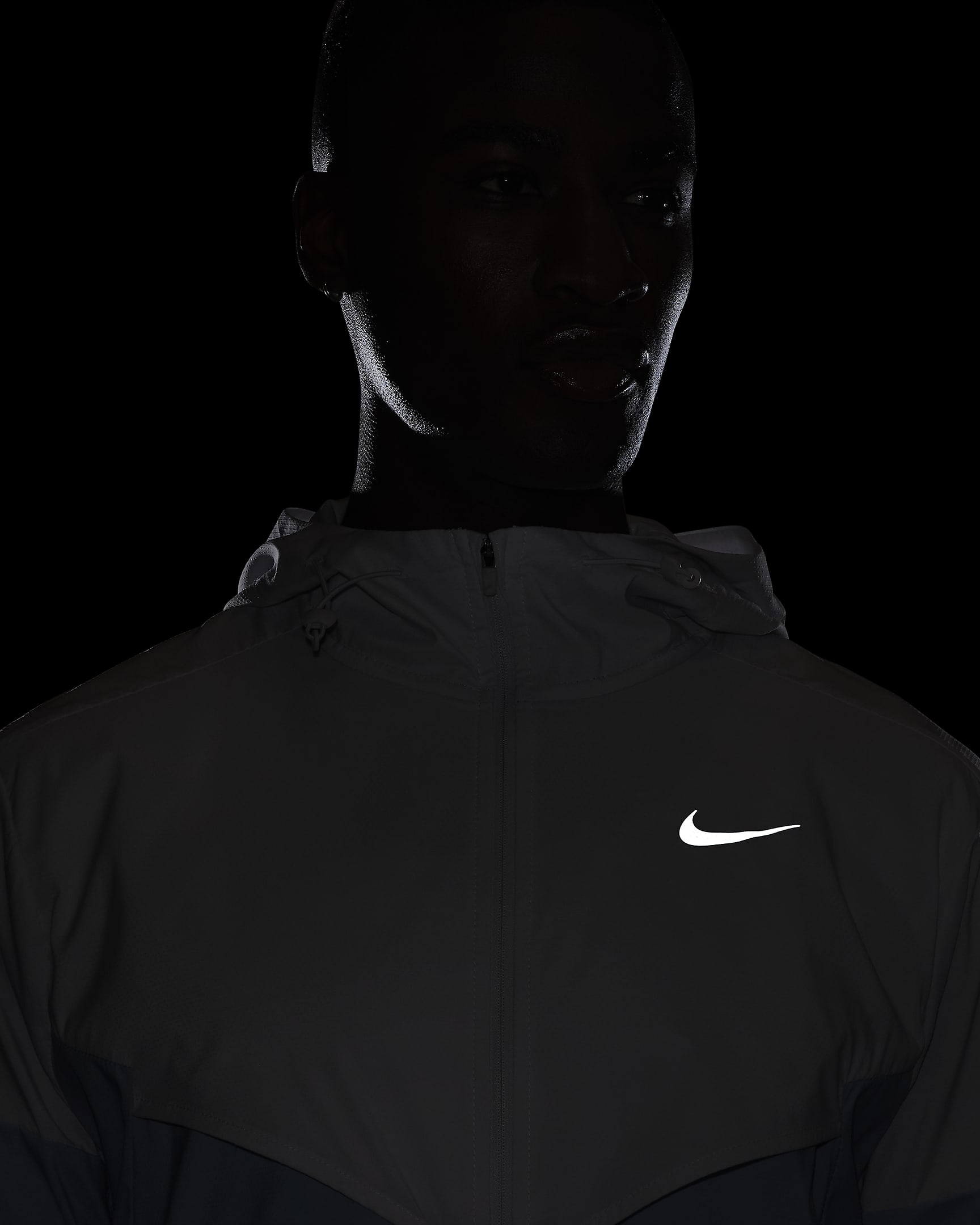 Veste de running déperlante Nike Windrunner pour homme - Platinum Tint/Light Armory Blue