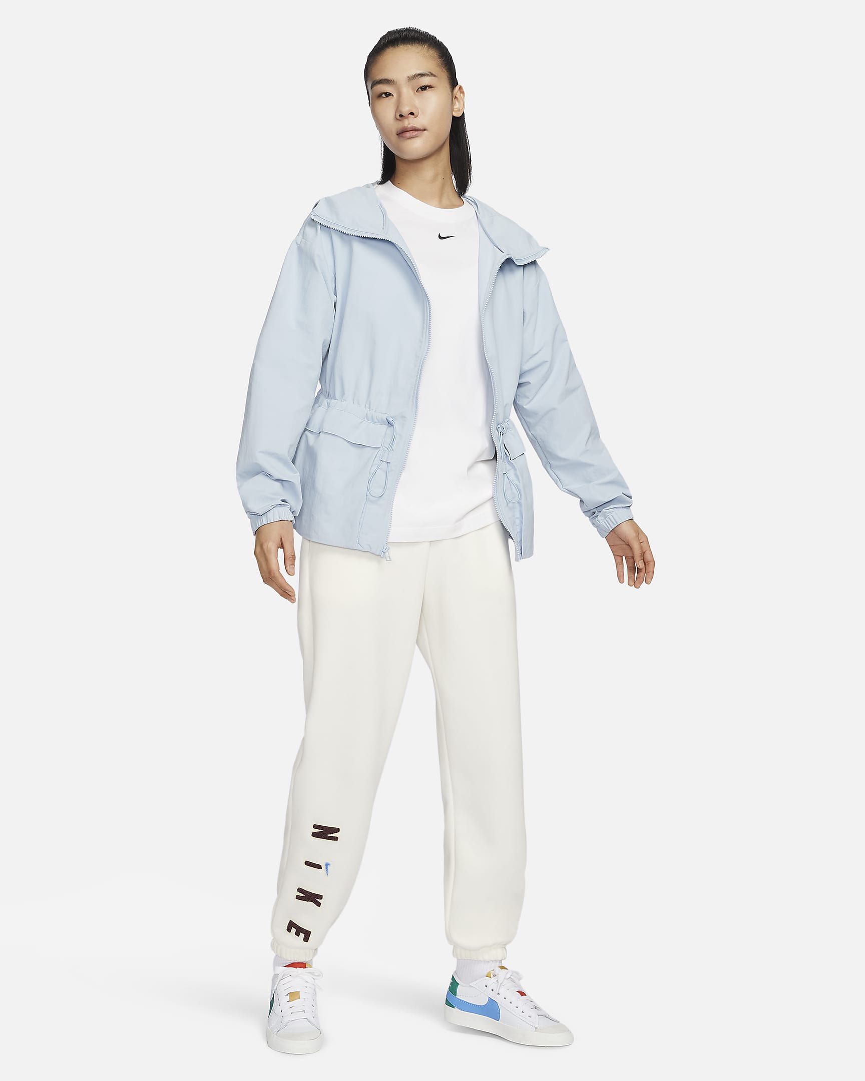 Nike Sportswear Everything Wovens Women's Oversized Hooded Jacket - Light Armory Blue/Sail