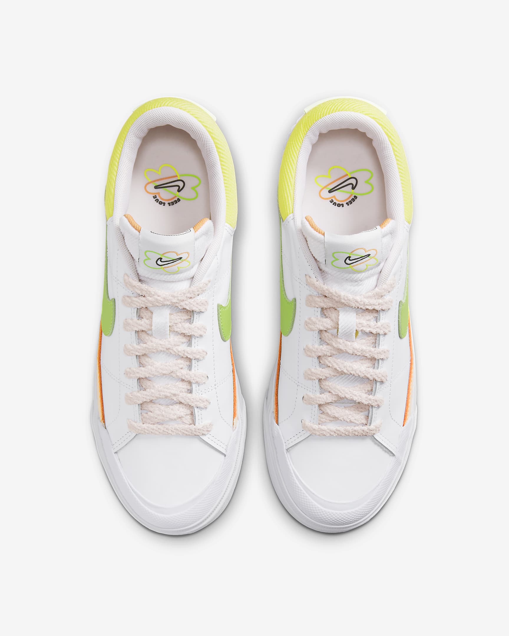 Calzado para mujer Nike Court Legacy Lift - Blanco/Rosa perla/Amarillo opti/Verde acción