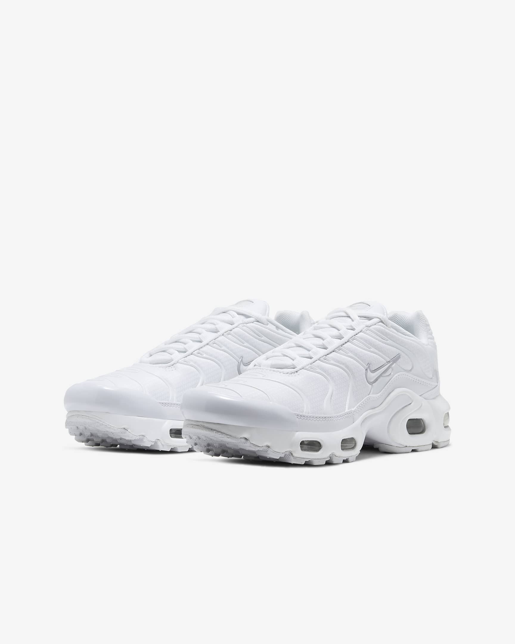 Chaussure Nike Air Max Plus pour ado - Blanc/Metallic Silver/Blanc