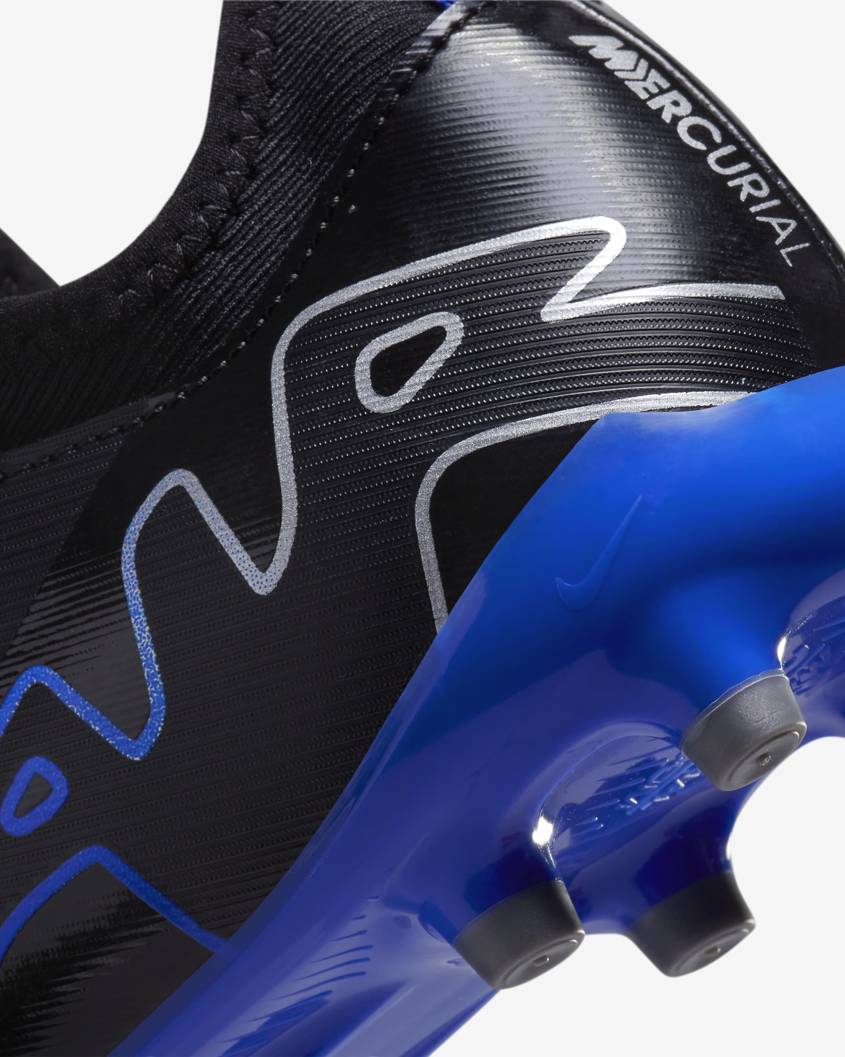 Nike Jr. Mercurial Vapor 15 Academy Little/Big Kids' Multi-Ground Low-Top Soccer Cleats - Black/Hyper Royal/Chrome