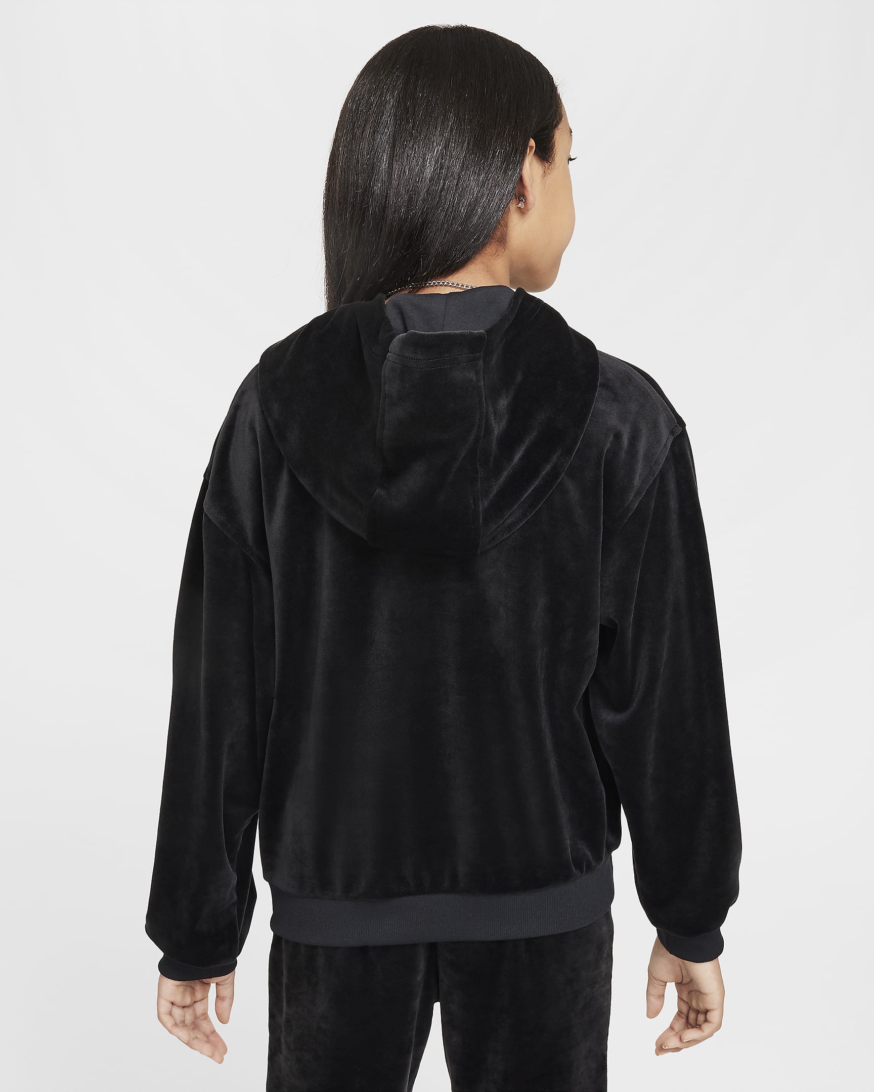 Nike Sportswear Girls' Pullover Hoodie - Black/Anthracite