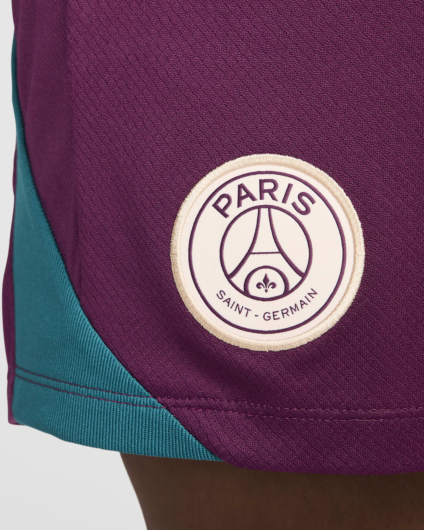 Short de foot en maille Jordan Dri-FIT Paris Saint-Germain Strike pour femme - Bordeaux/Geode Teal/Guava Ice