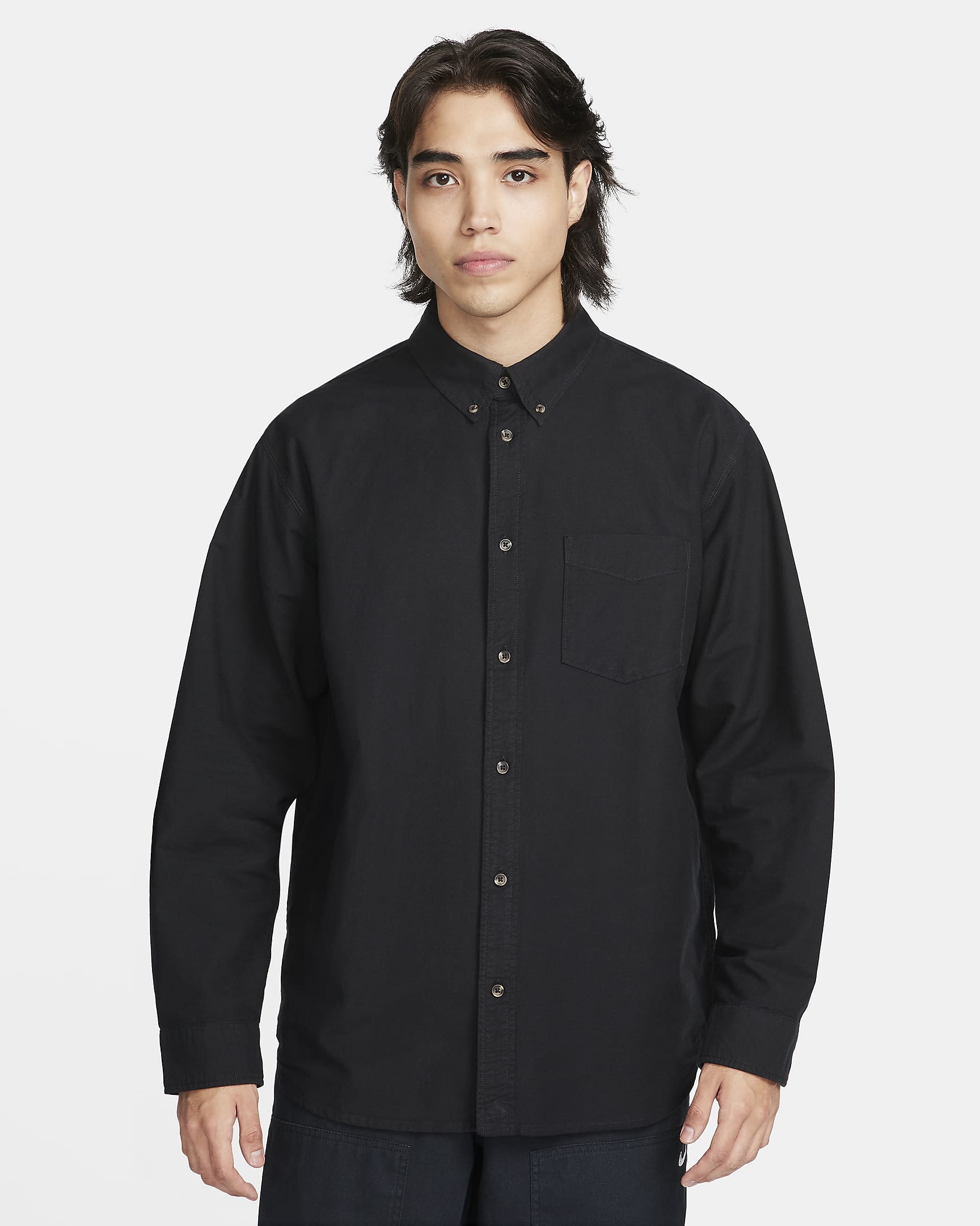 Nike Life Men's Long-Sleeve Oxford Button-Down Shirt. Nike DK