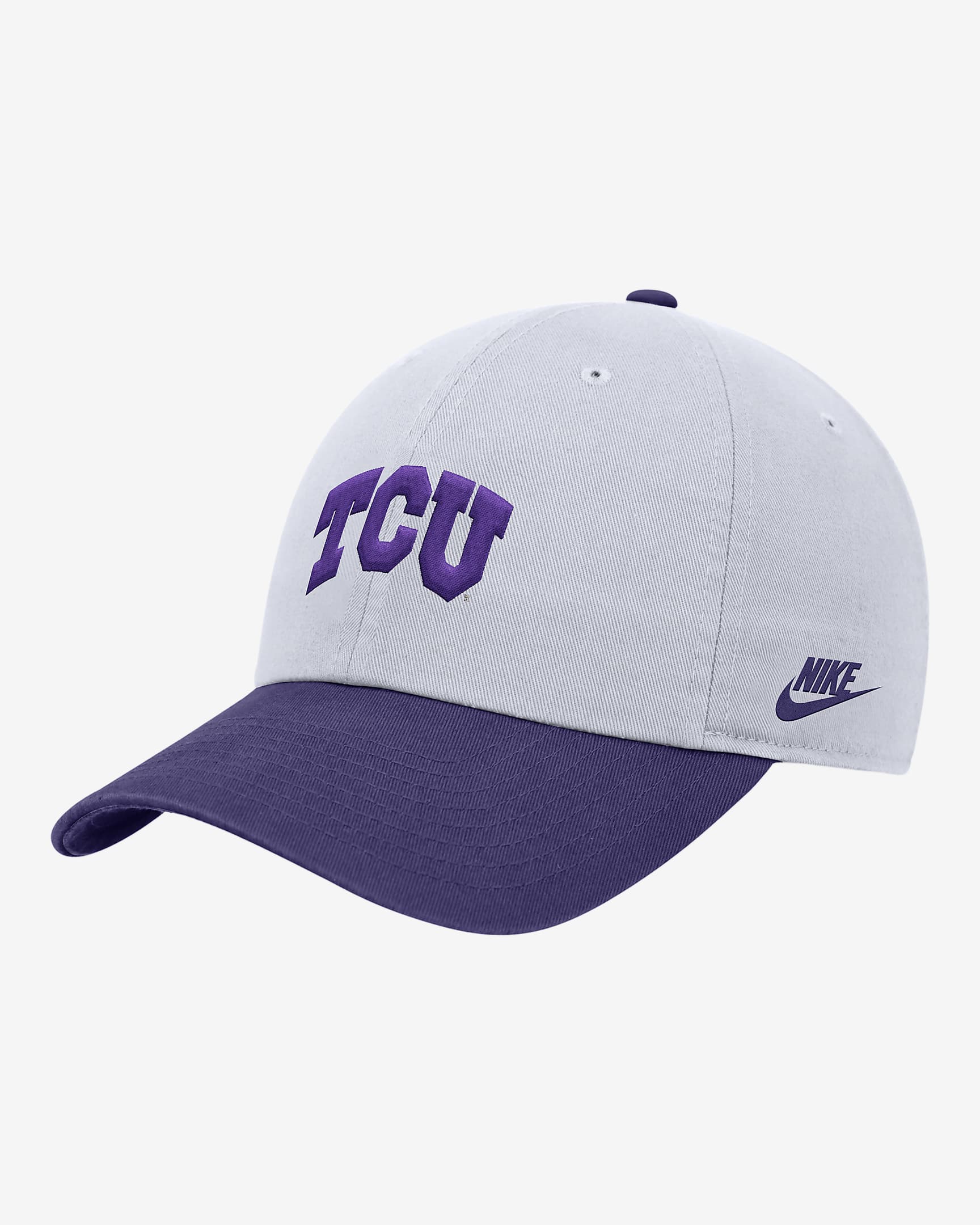 TCU Nike College Campus Cap - White