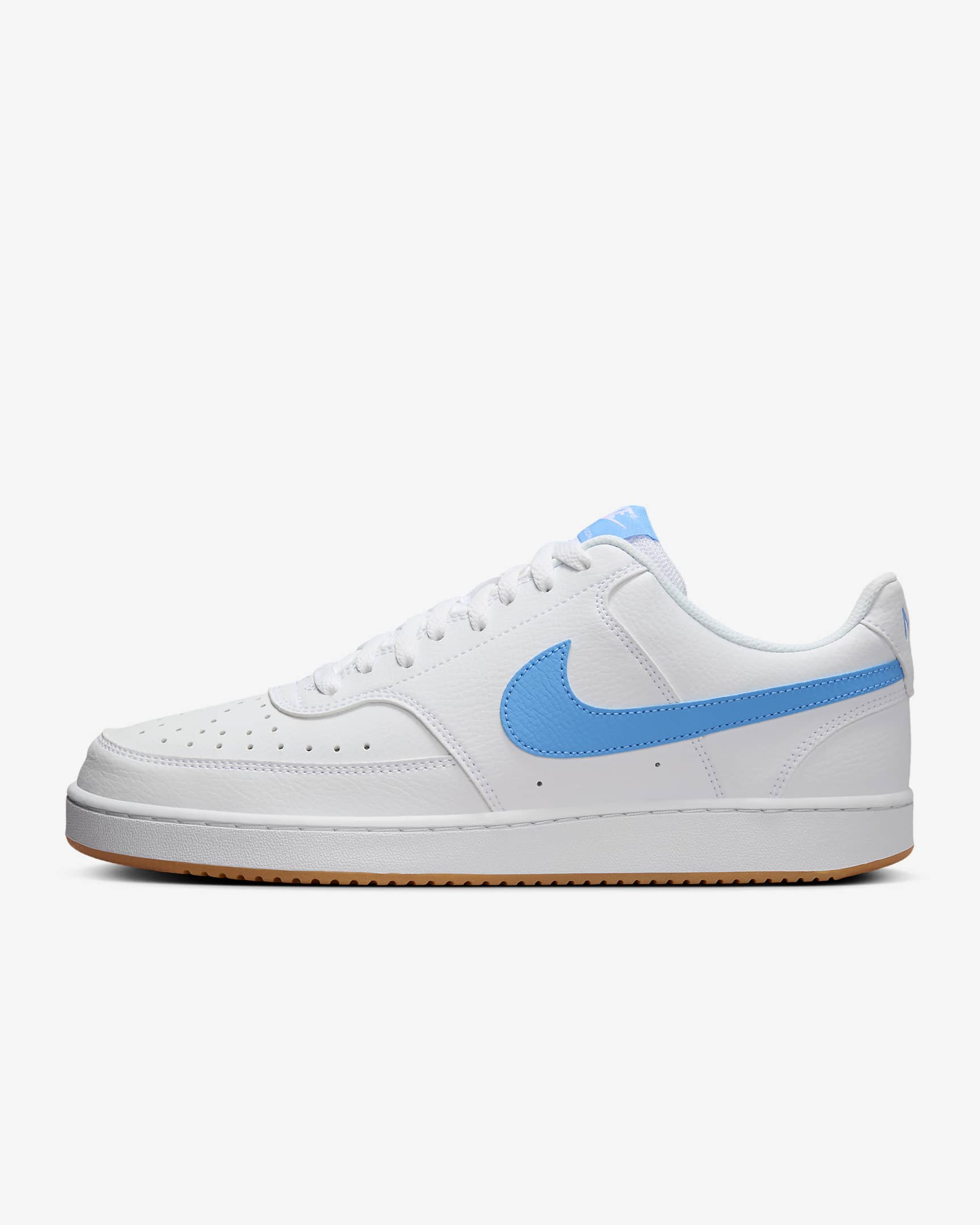 Chaussures Nike Court Vision Low pour homme - Blanc/Gum Yellow/University Blue