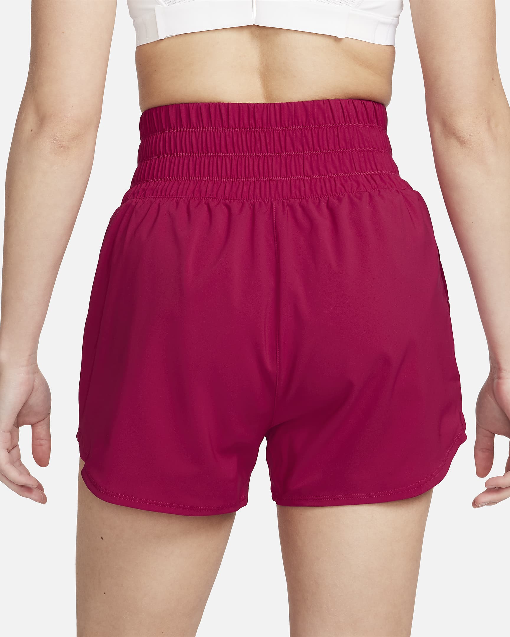 Shorts con forro de ropa interior Dri-FIT de tiro ultraalto de 8 cm para mujer Nike One - Rojo noble