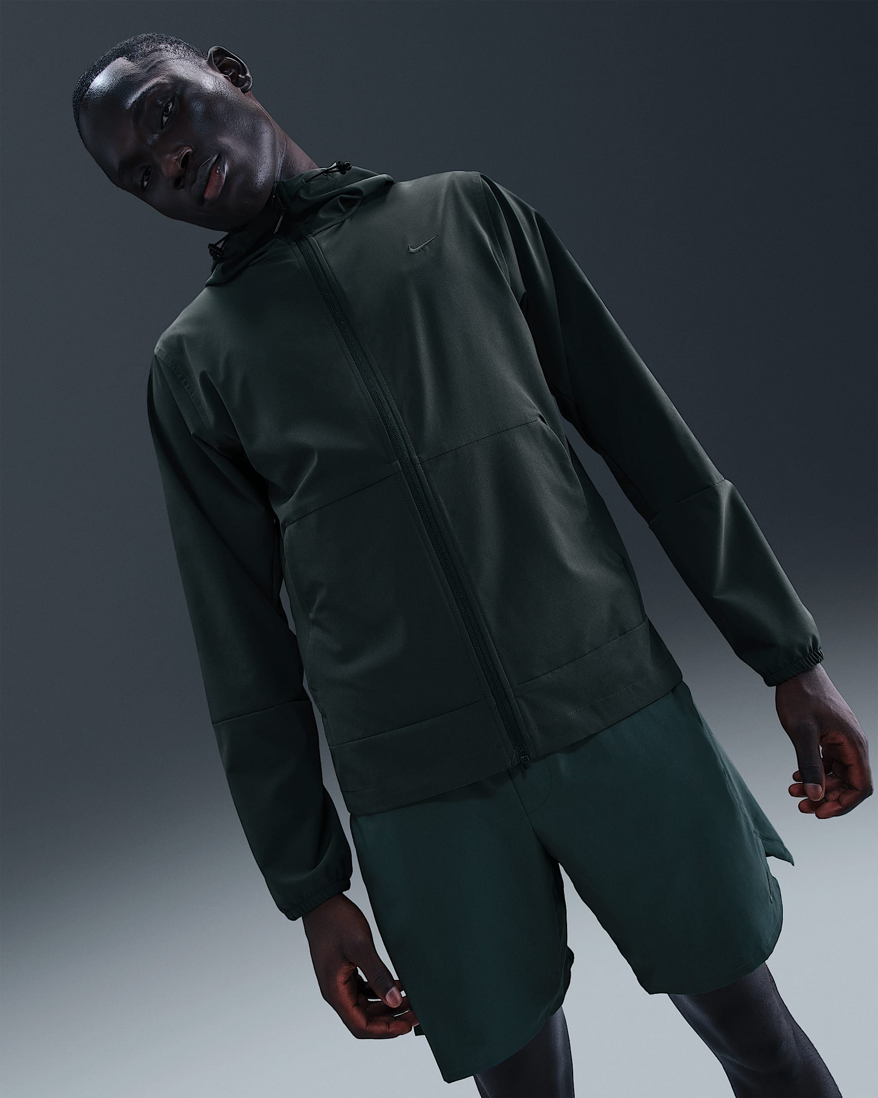 Nike Unlimited Men's Repel Hooded Versatile Jacket - Seaweed/Black/Seaweed